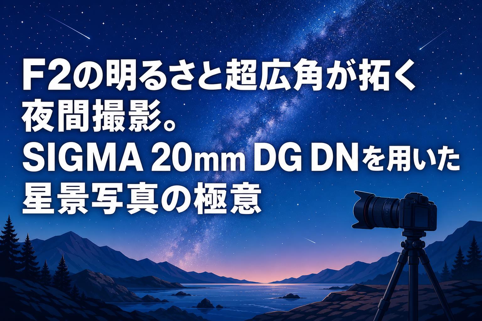 F2の明るさと超広角が拓く夜間撮影。SIGMA 20mm DG DNを用いた星景写真の極意