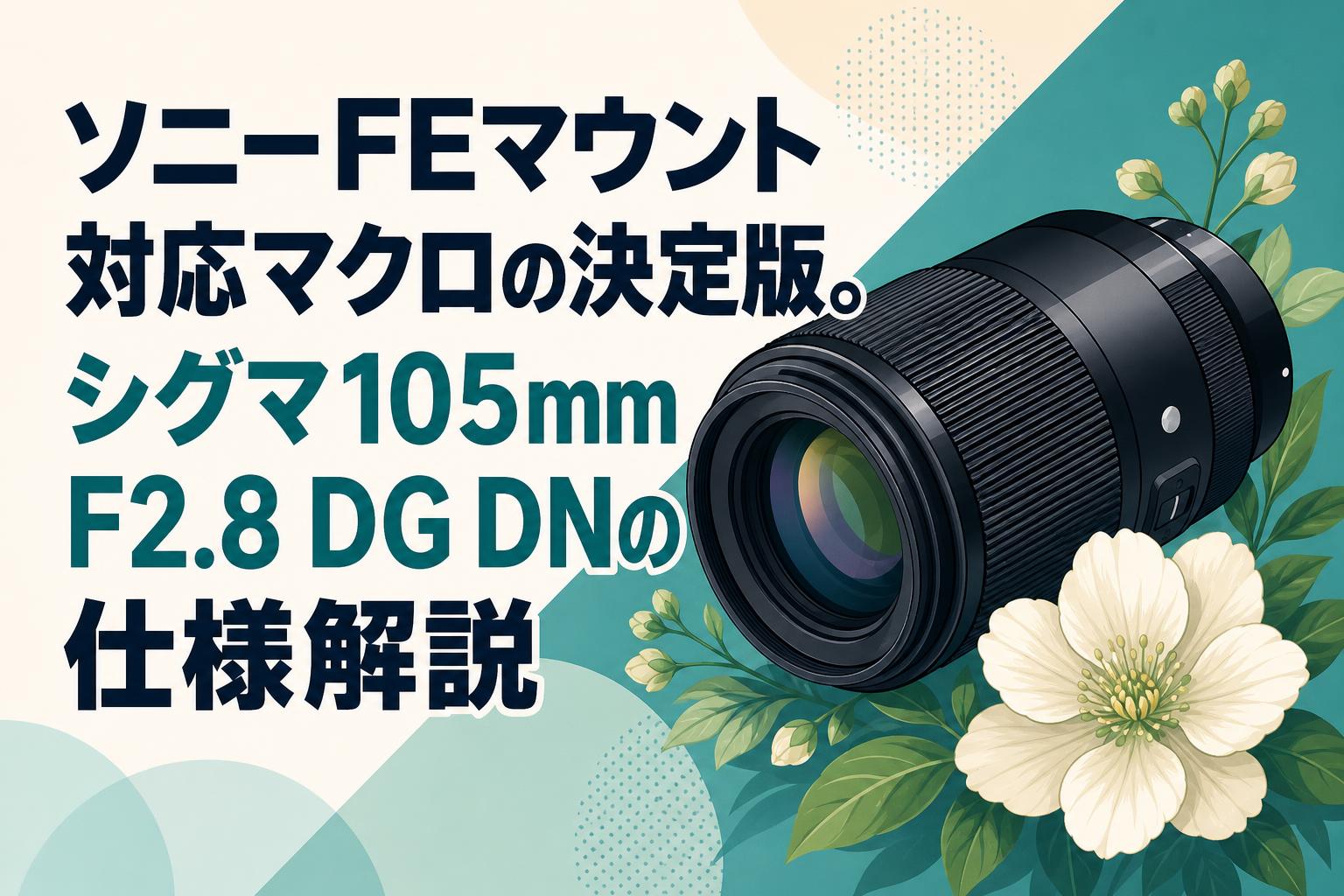 ソニーFEマウント対応マクロの決定版。シグマ105mm F2.8 DG DNの仕様解説