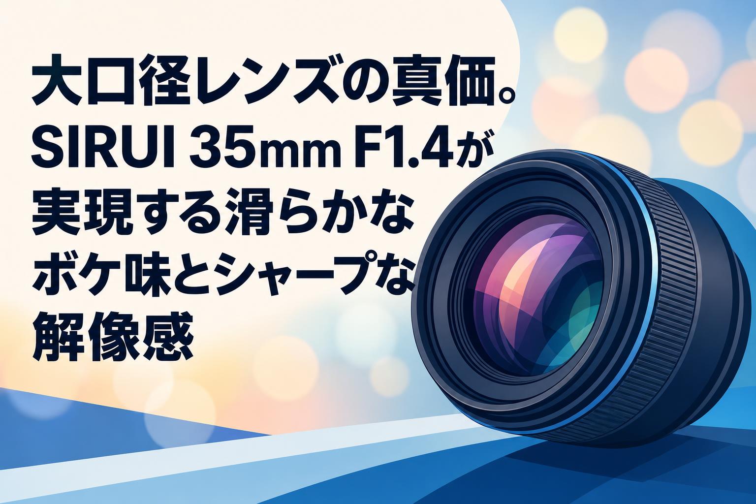 大口径レンズの真価。SIRUI 35mm F1.4が実現する滑らかなボケ味とシャープな解像感