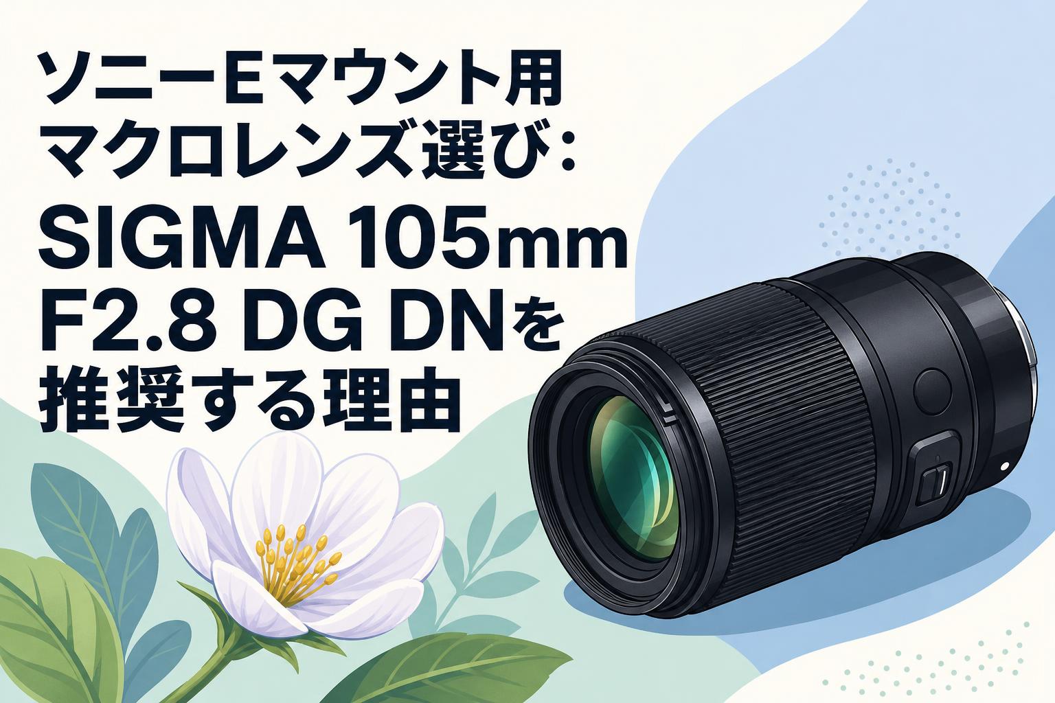 ソニーEマウント用マクロレンズ選び：SIGMA 105mm F2.8 DG DNを推奨する理由