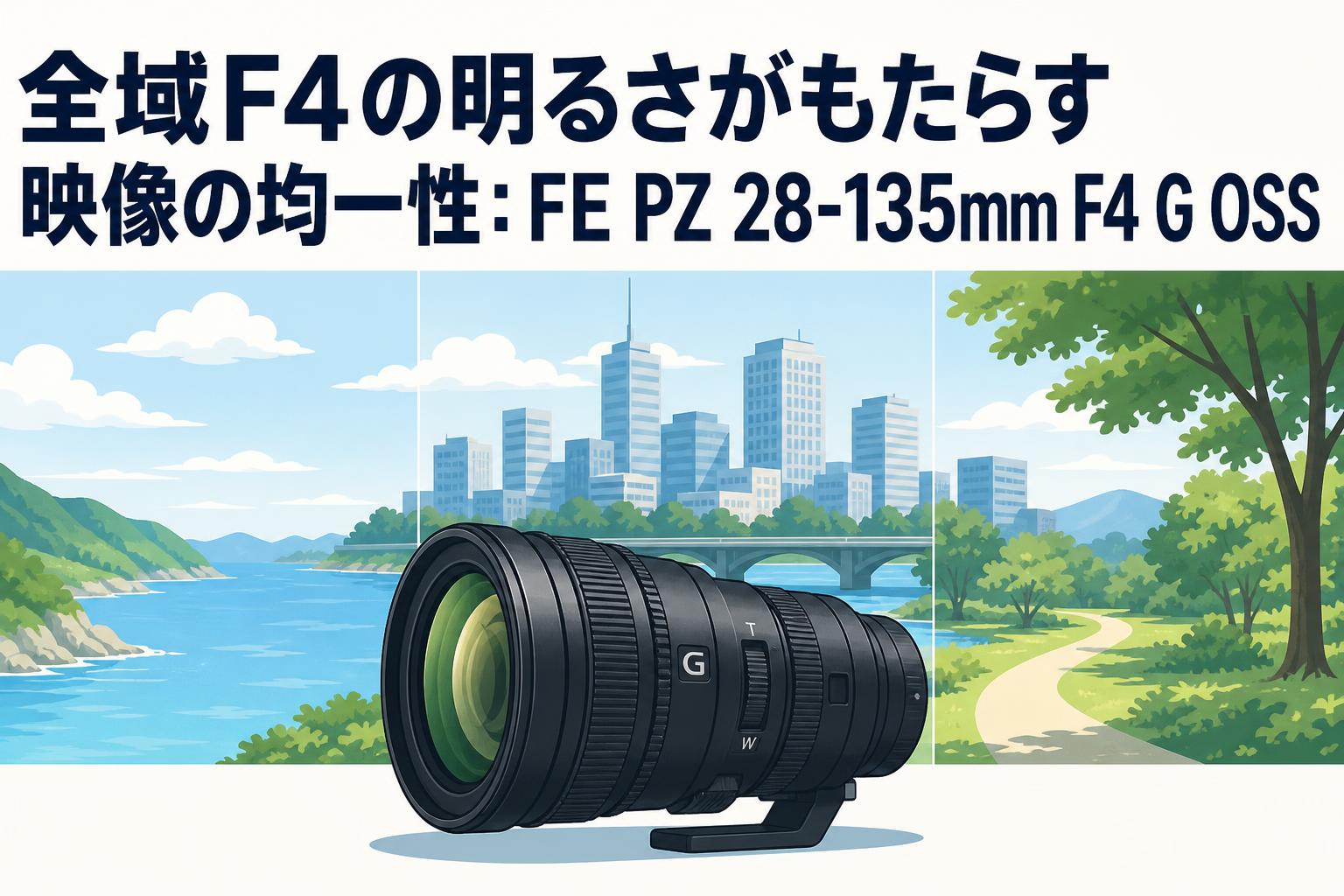 全域F4の明るさがもたらす映像の均一性：FE PZ 28-135mm F4 G OSS