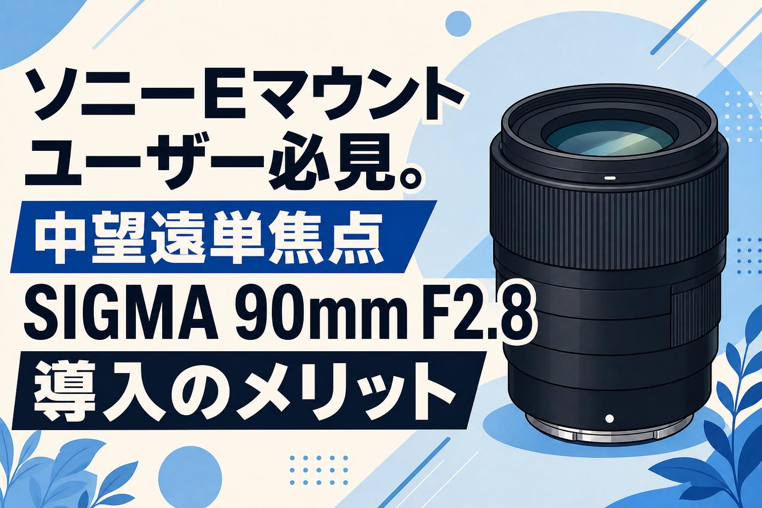ソニーEマウントユーザー必見。中望遠単焦点SIGMA 90mm F2.8導入のメリット