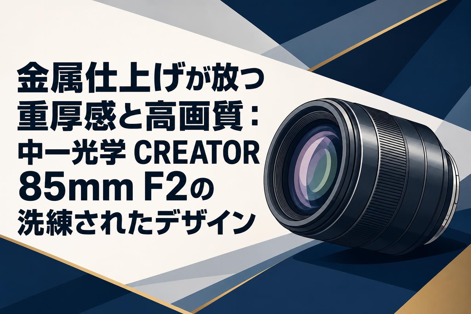 金属仕上げが放つ重厚感と高画質：中一光学 CREATOR 85mm F2の洗練されたデザイン