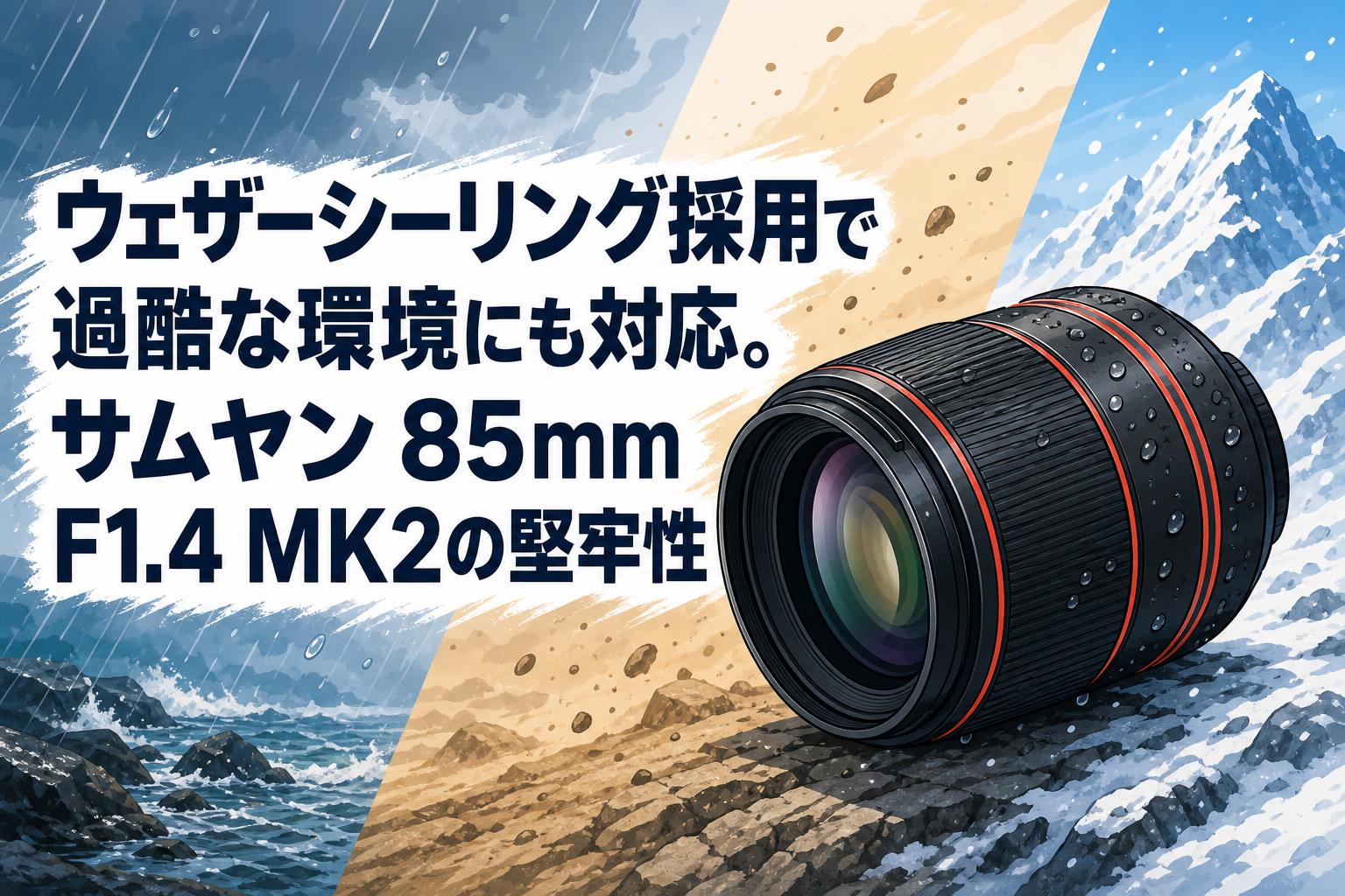 ウェザーシーリング採用で過酷な環境にも対応。サムヤン 85mm F1.4 MK2の堅牢性