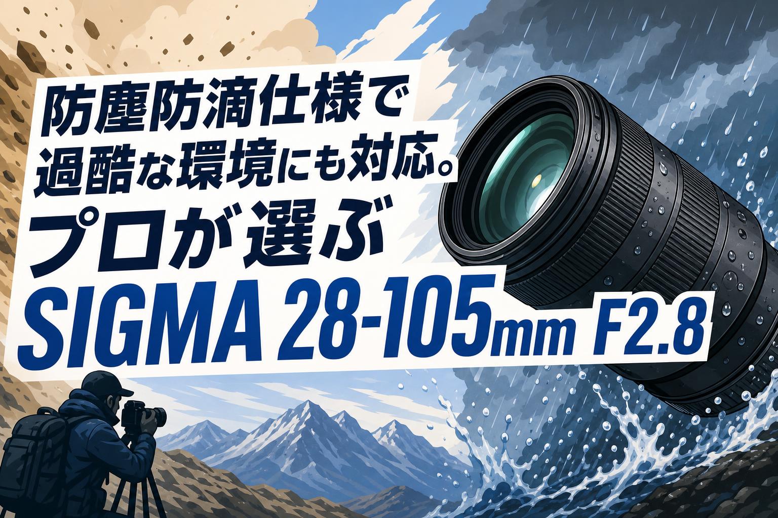 防塵防滴仕様で過酷な環境にも対応。プロが選ぶSIGMA 28-105mm F2.8