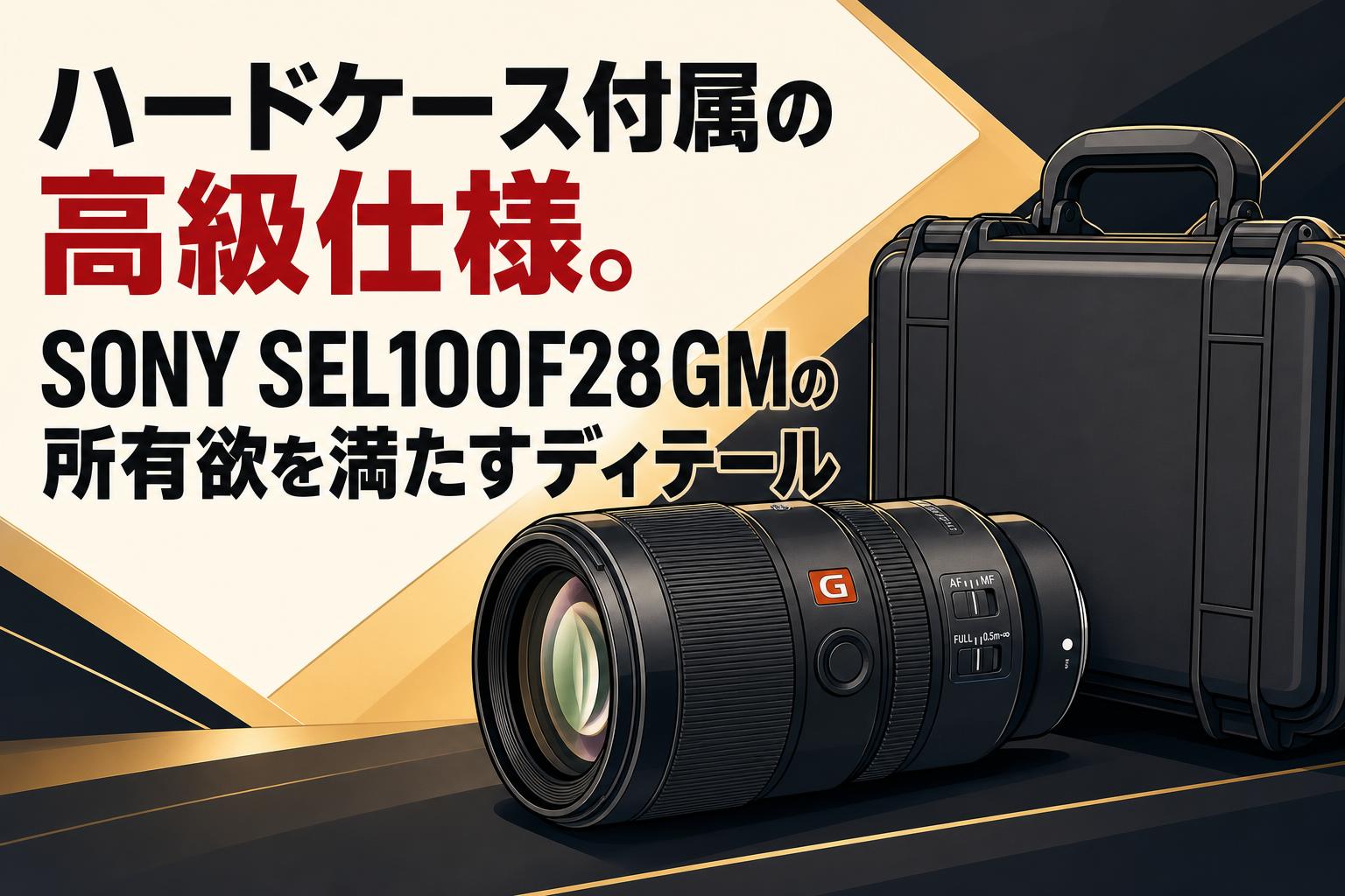 ハードケース付属の高級仕様。SONY SEL100F28GMの所有欲を満たすディテール