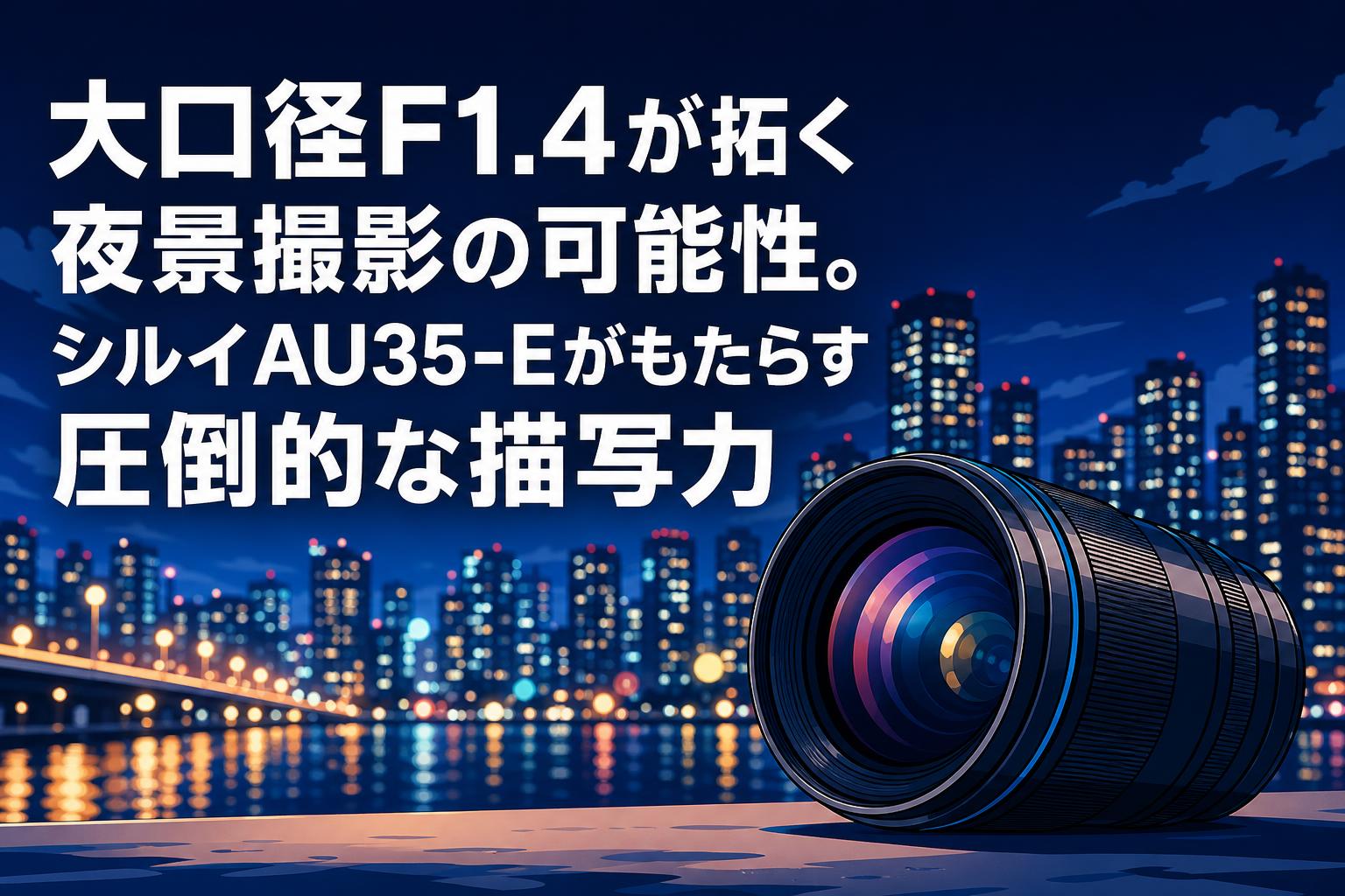 大口径F1.4が拓く夜景撮影の可能性。シルイAU35-Eがもたらす圧倒的な描写力