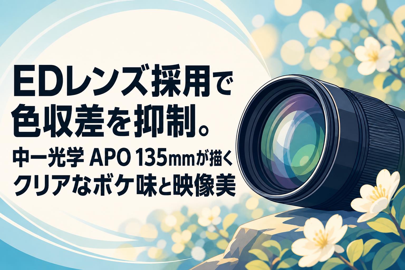 EDレンズ採用で色収差を抑制。中一光学 APO 135mmが描くクリアなボケ味と映像美