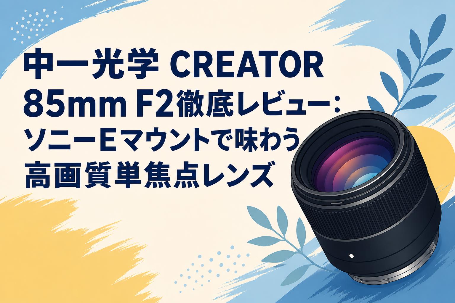 中一光学 CREATOR 85mm F2徹底レビュー：ソニーEマウントで味わう高画質単焦点レンズ