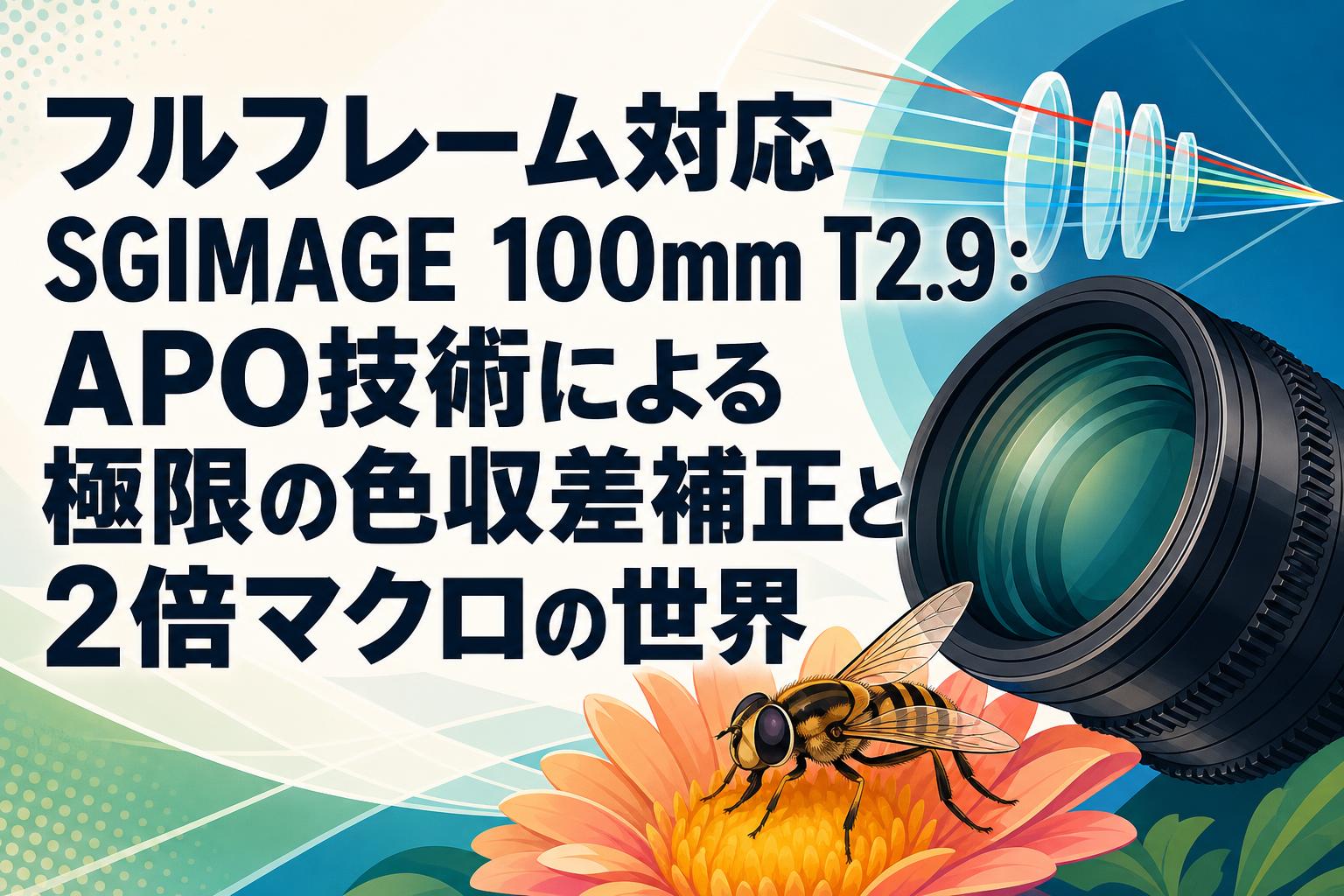 フルフレーム対応SGIMAGE 100mm T2.9：APO技術による極限の色収差補正と2倍マクロの世界