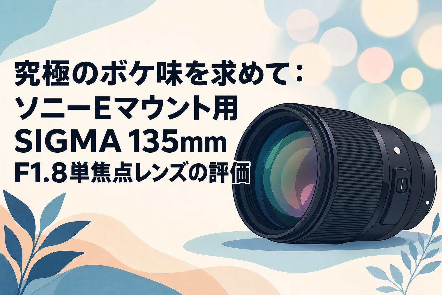 究極のボケ味を求めて：ソニーEマウント用SIGMA 135mm F1.8単焦点レンズの評価