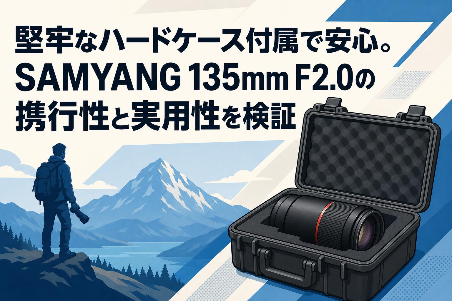 堅牢なハードケース付属で安心。SAMYANG 135mm F2.0の携行性と実用性を検証