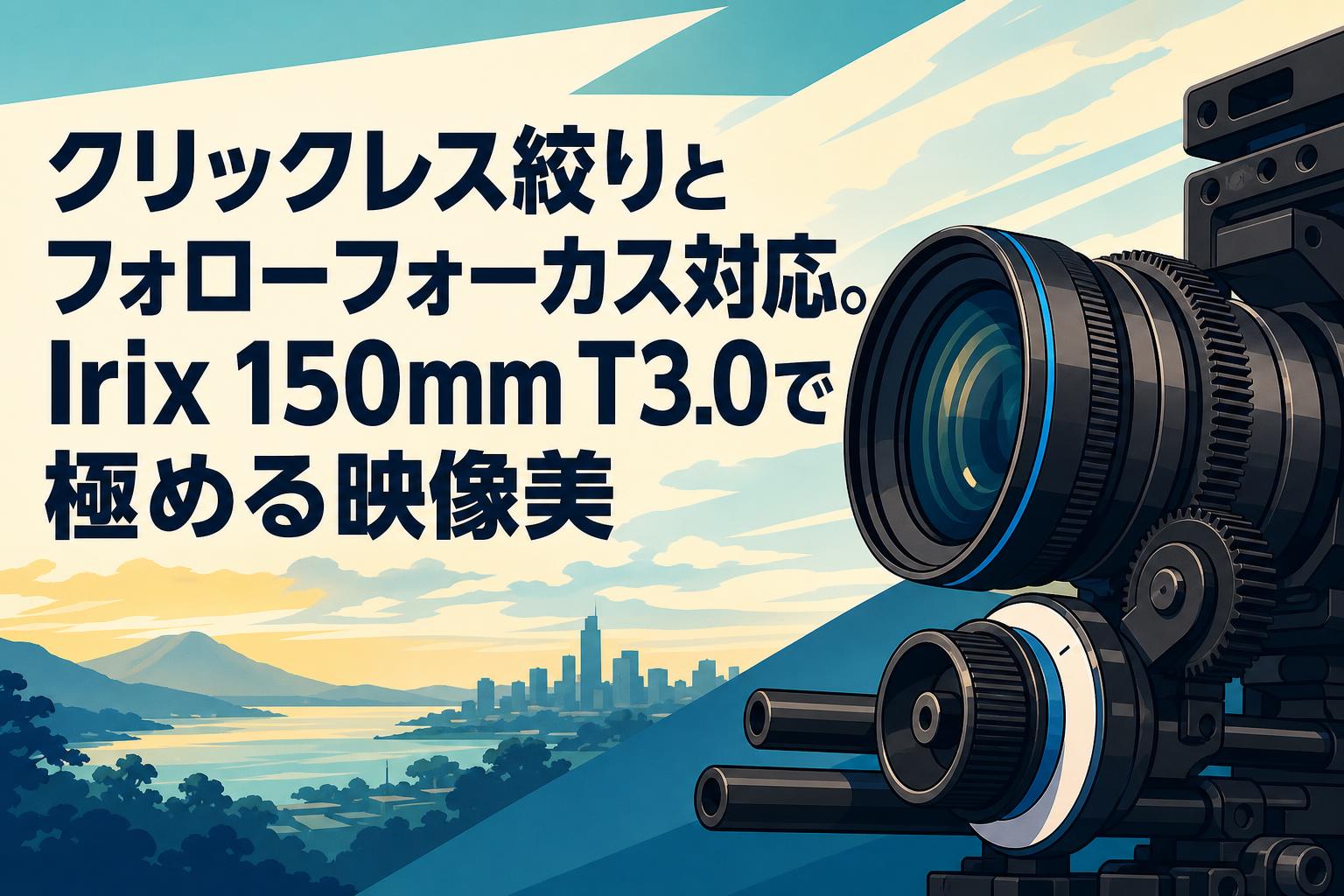 クリックレス絞りとフォローフォーカス対応。Irix 150mm T3.0で極める映像美