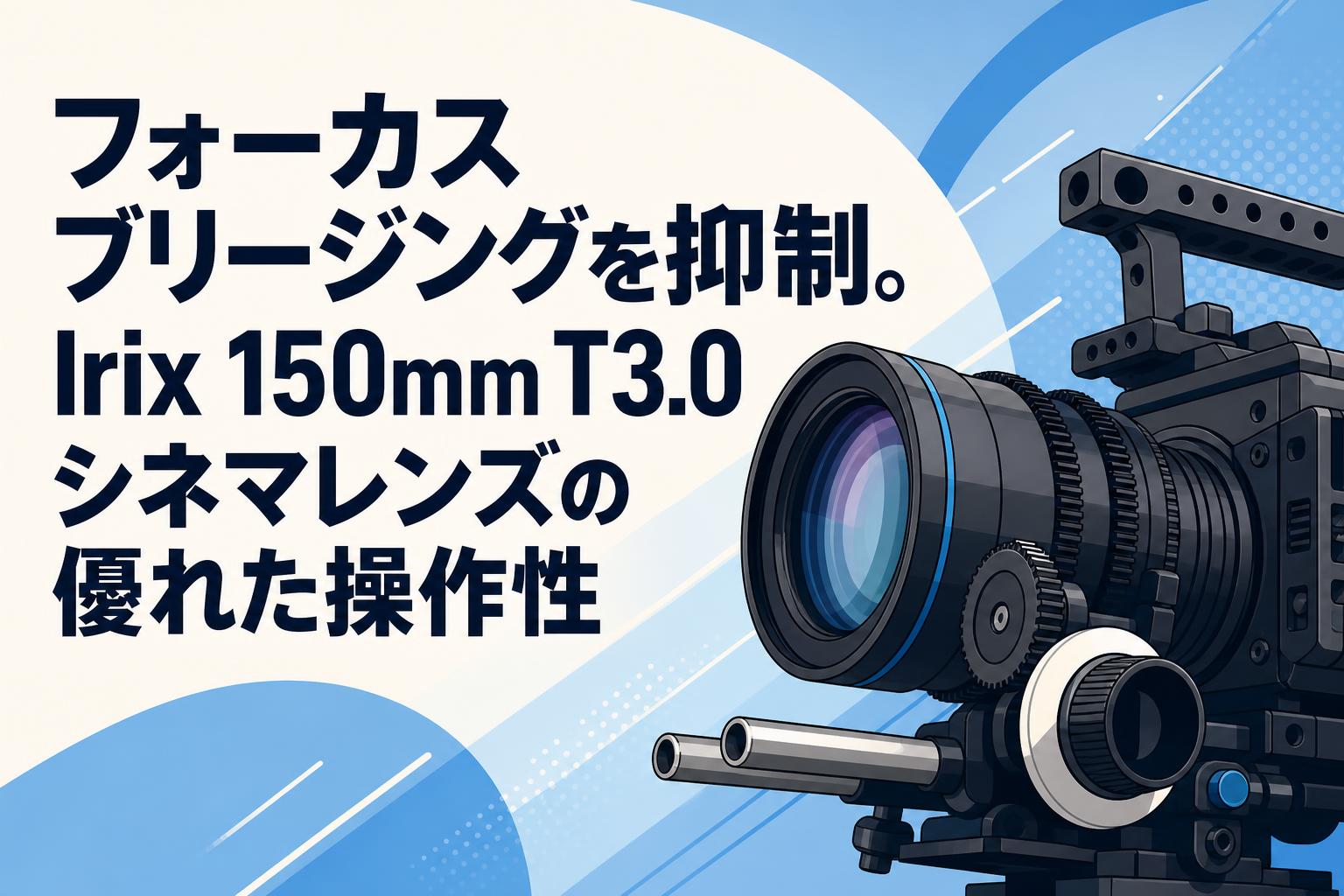 フォーカスブリージングを抑制。Irix 150mm T3.0シネマレンズの優れた操作性