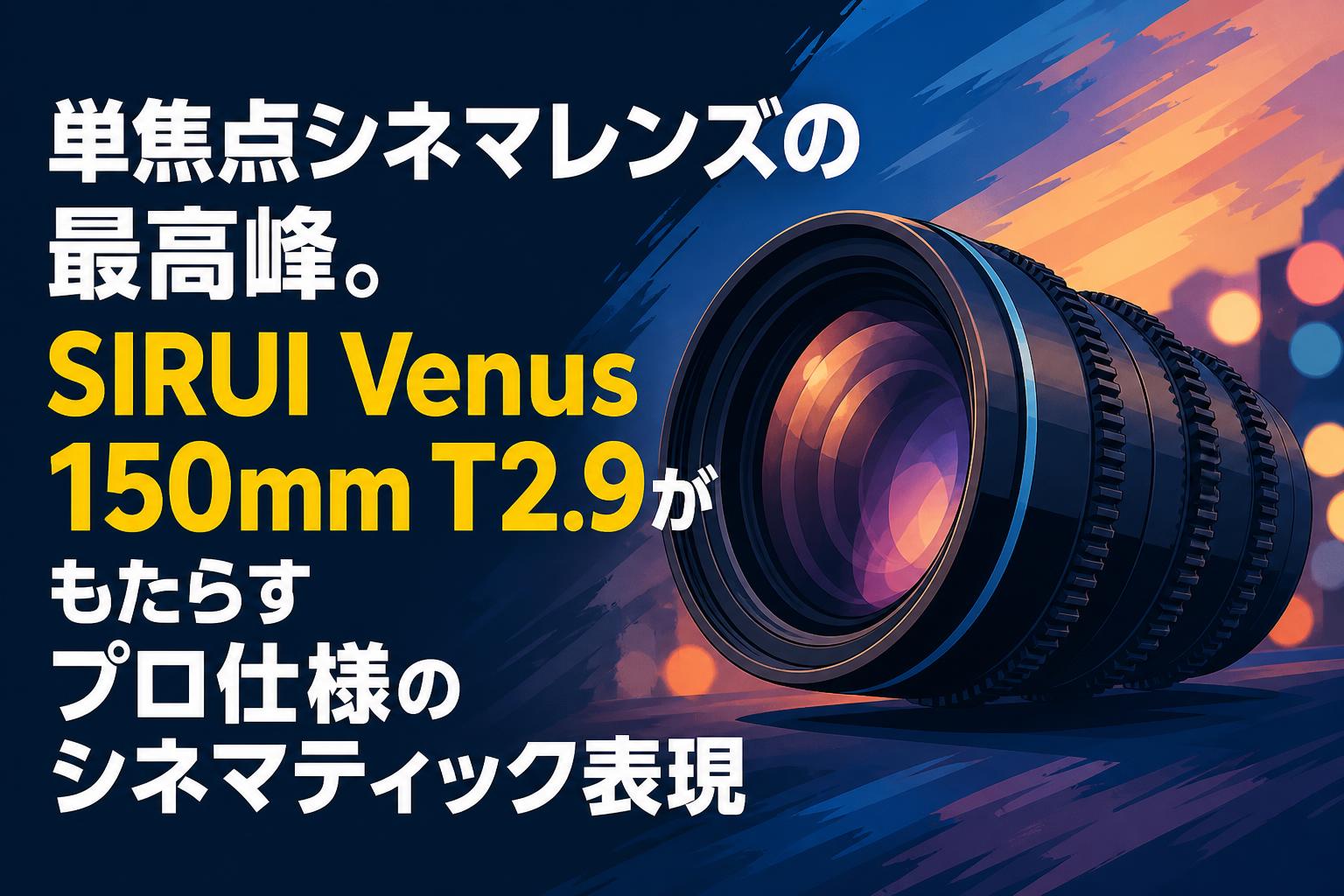 単焦点シネマレンズの最高峰。SIRUI Venus 150mm T2.9がもたらすプロ仕様のシネマティック表現