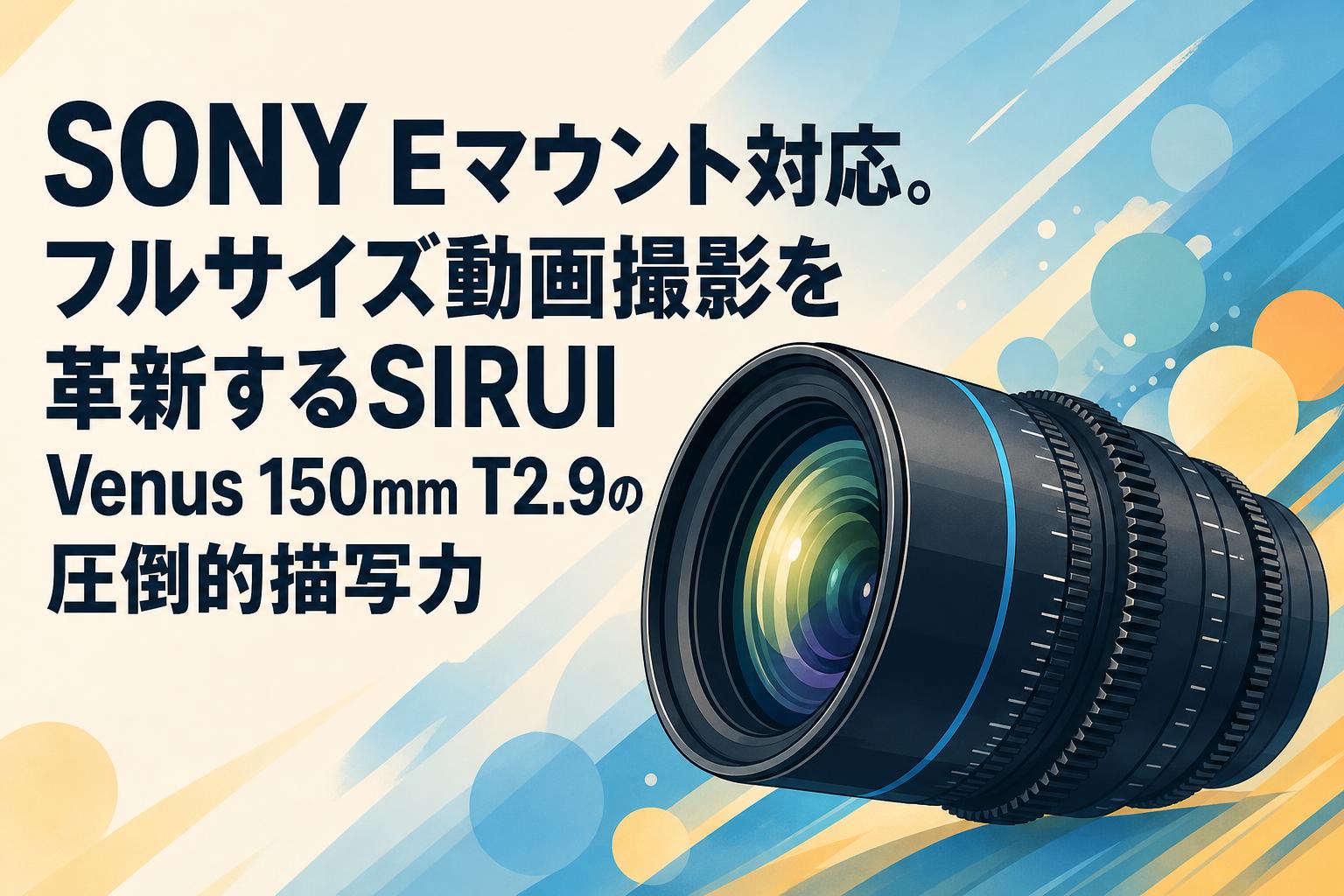 SONY Eマウント対応。フルサイズ動画撮影を革新するSIRUI Venus 150mm T2.9の圧倒的描写力