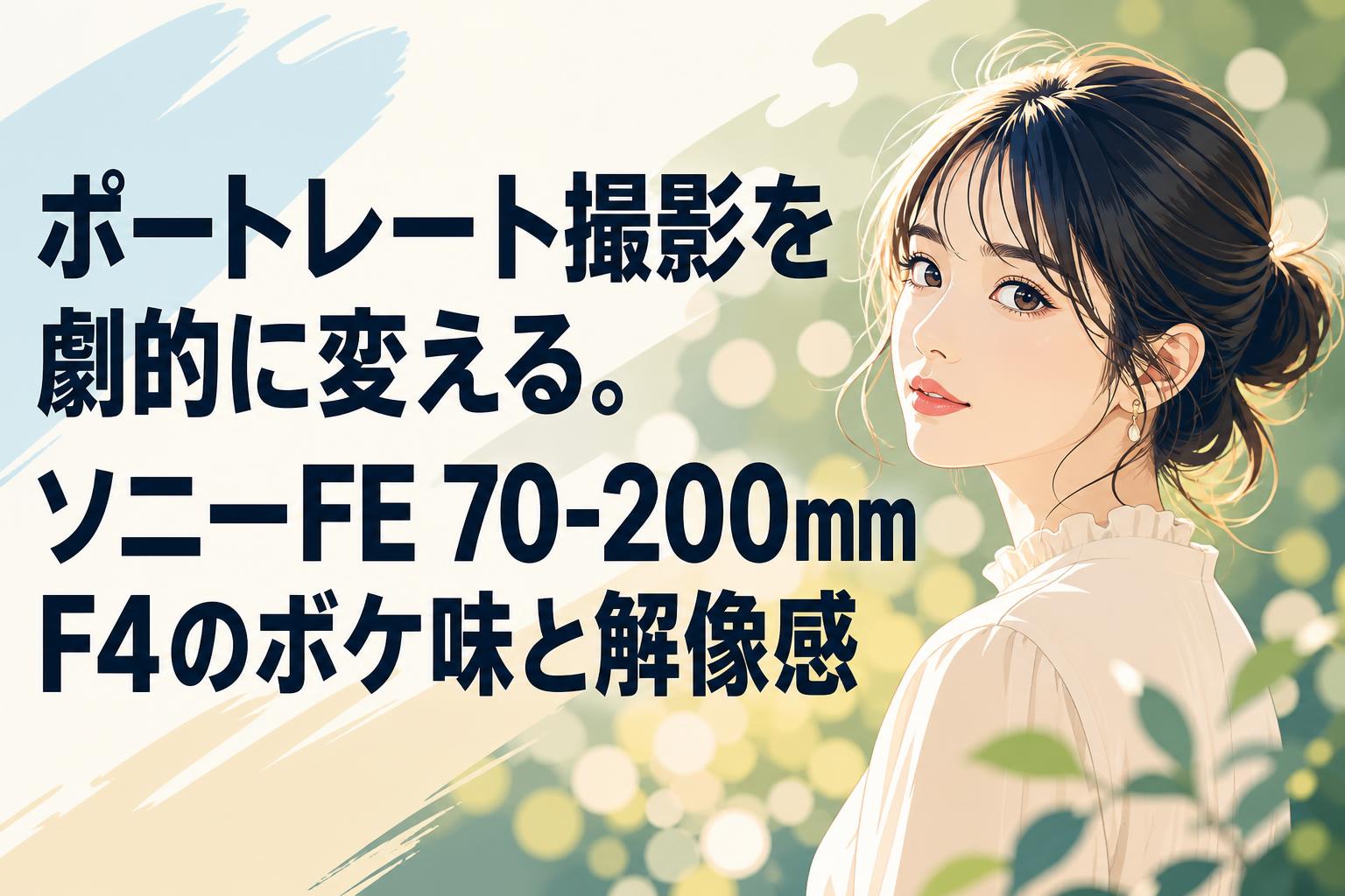 ポートレート撮影を劇的に変える。ソニーFE 70-200mm F4のボケ味と解像感