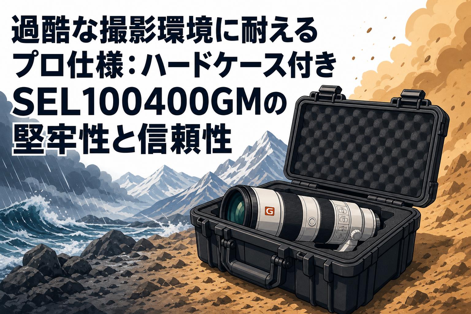 過酷な撮影環境に耐えるプロ仕様：ハードケース付きSEL100400GMの堅牢性と信頼性