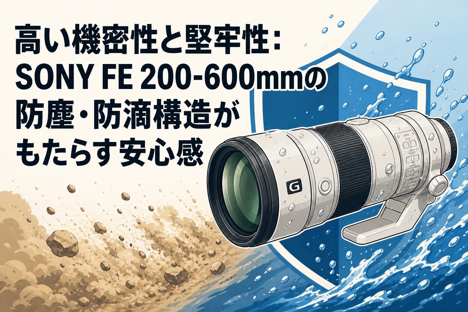 高い機密性と堅牢性：SONY FE 200-600mmの防塵・防滴構造がもたらす安心感