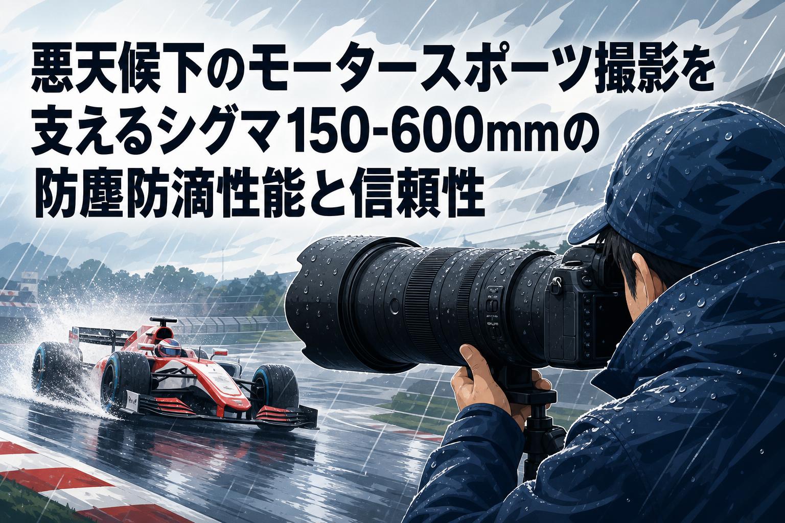 悪天候下のモータースポーツ撮影を支えるシグマ150-600mmの防塵防滴性能と信頼性