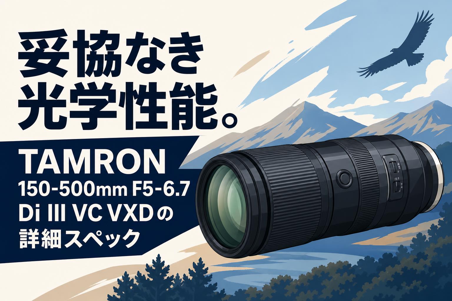 妥協なき光学性能。TAMRON 150-500mm F5-6.7 Di III VC VXDの詳細スペック