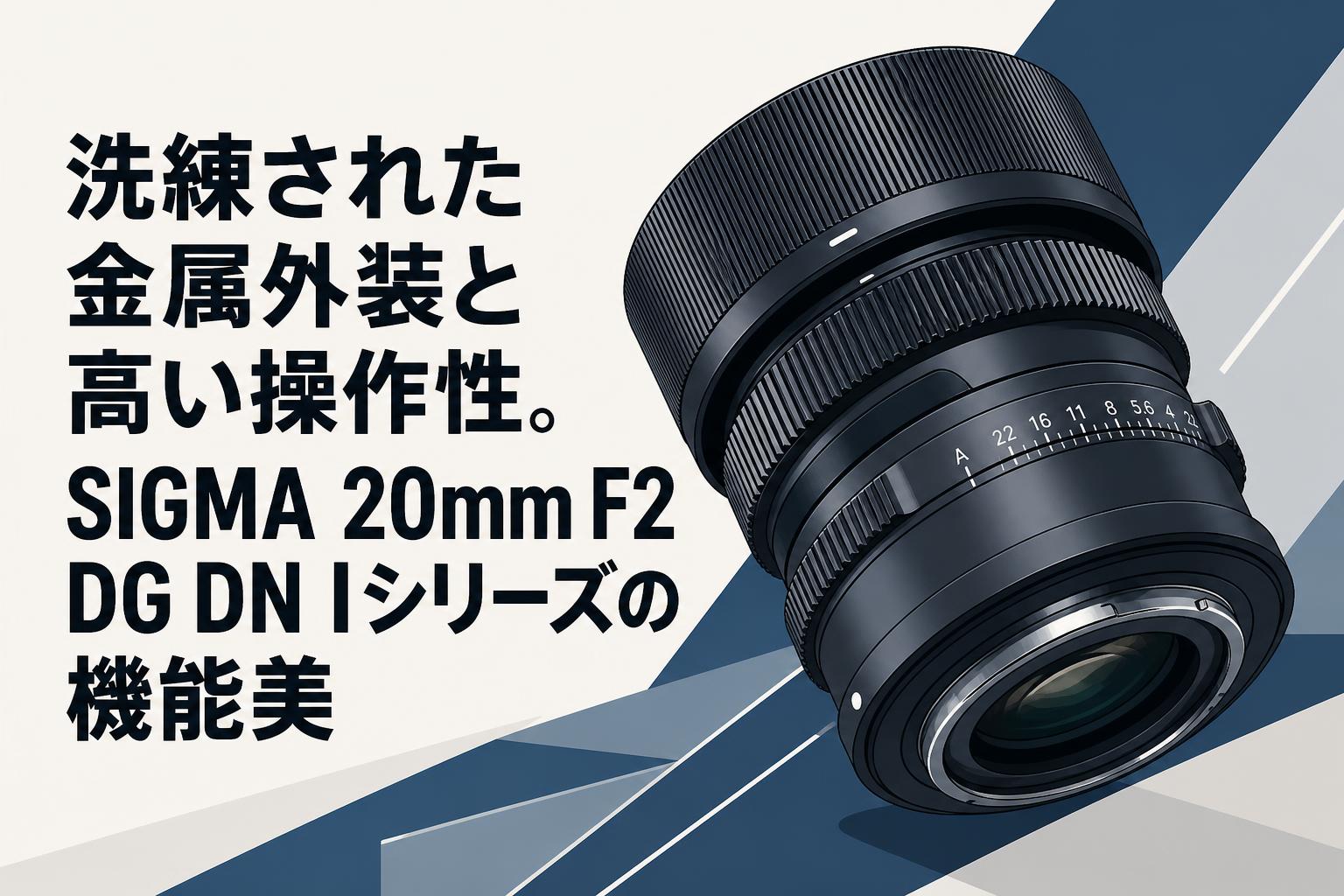 洗練された金属外装と高い操作性。SIGMA 20mm F2 DG DN Iシリーズの機能美