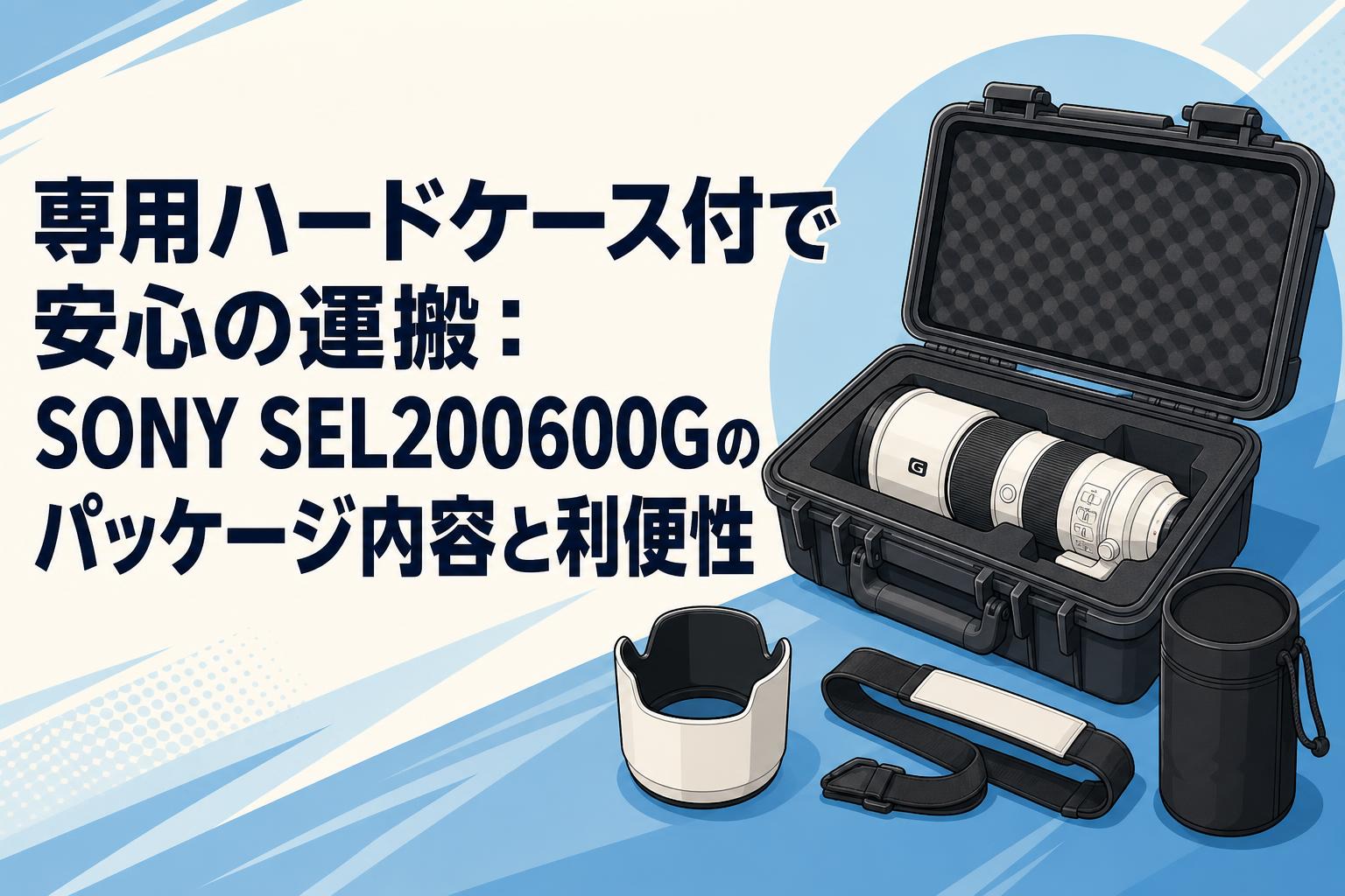 専用ハードケース付で安心の運搬：SONY SEL200600Gのパッケージ内容と利便性