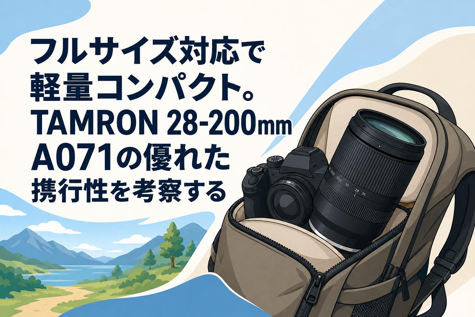 フルサイズ対応で軽量コンパクト。TAMRON 28-200mm A071の優れた携行性を考察する