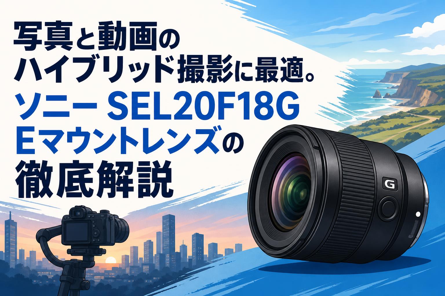 写真と動画のハイブリッド撮影に最適。ソニー SEL20F18G Eマウントレンズの徹底解説