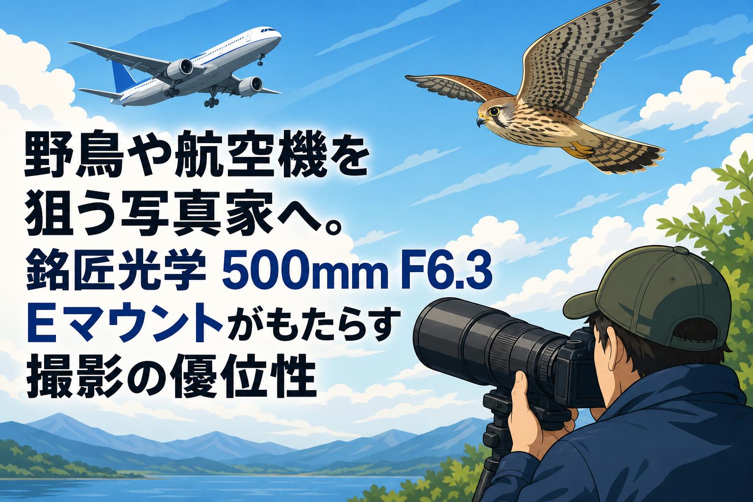 野鳥や航空機を狙う写真家へ。銘匠光学 500mm F6.3 Eマウントがもたらす撮影の優位性