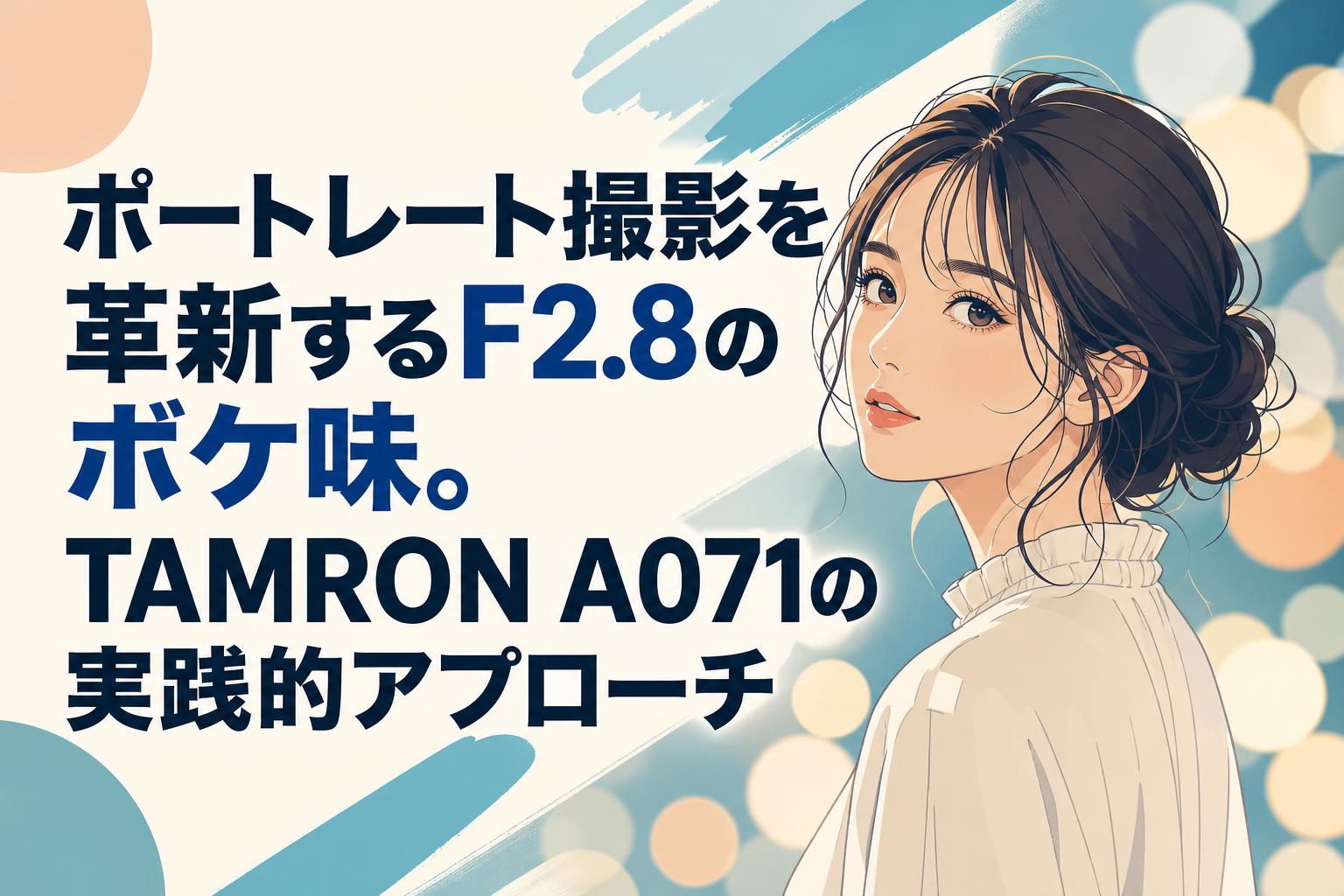 ポートレート撮影を革新するF2.8のボケ味。TAMRON A071の実践的アプローチ