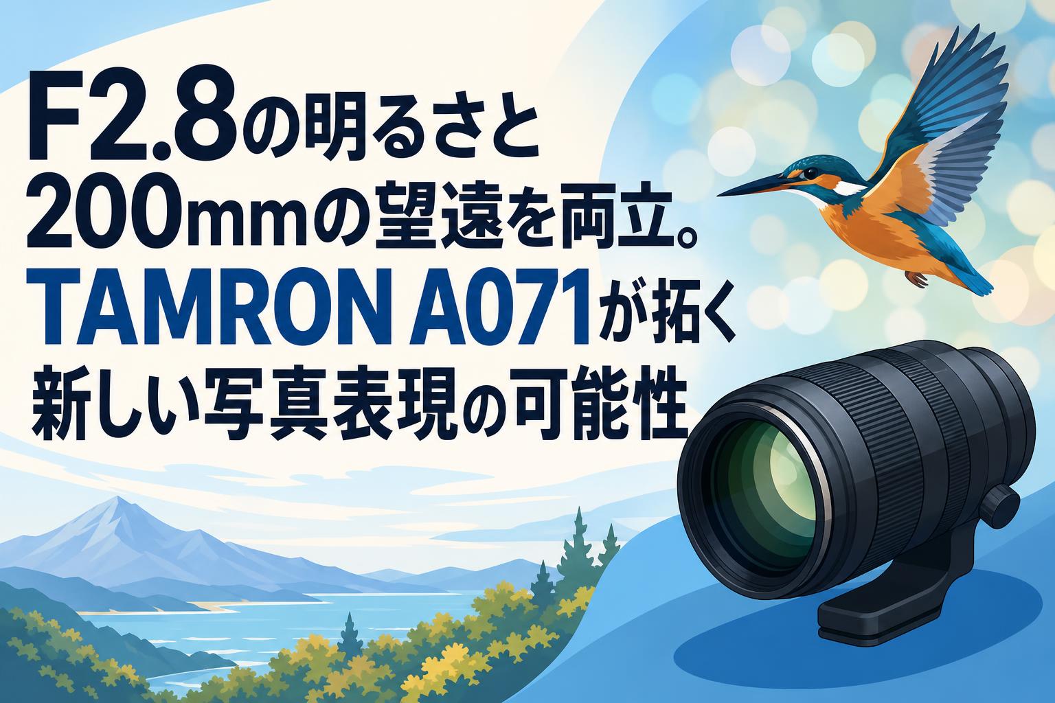 F2.8の明るさと200mmの望遠を両立。TAMRON A071が拓く新しい写真表現の可能性