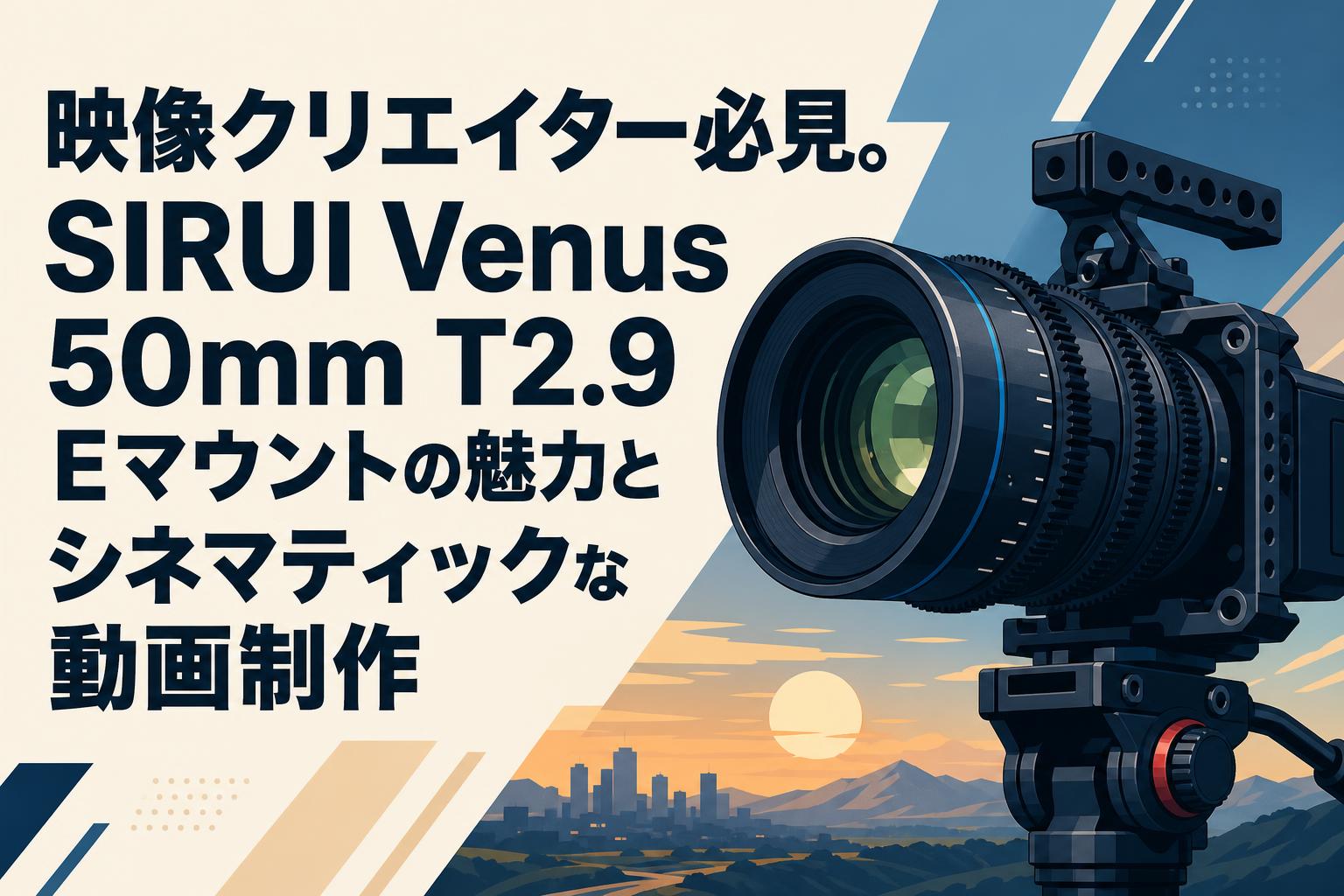 映像クリエイター必見。SIRUI Venus 50mm T2.9 Eマウントの魅力とシネマティックな動画制作