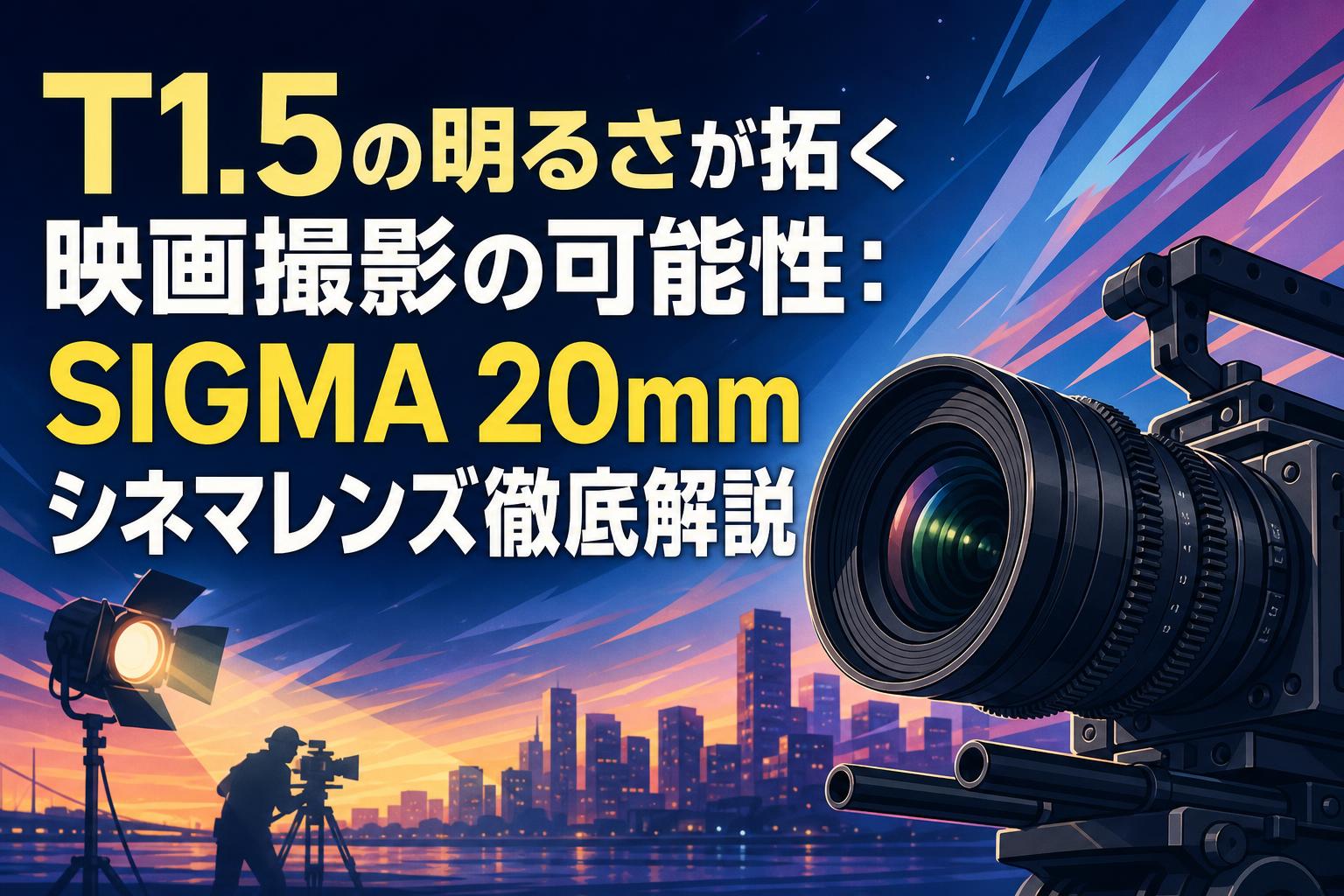 T1.5の明るさが拓く映画撮影の可能性：SIGMA 20mmシネマレンズ徹底解説