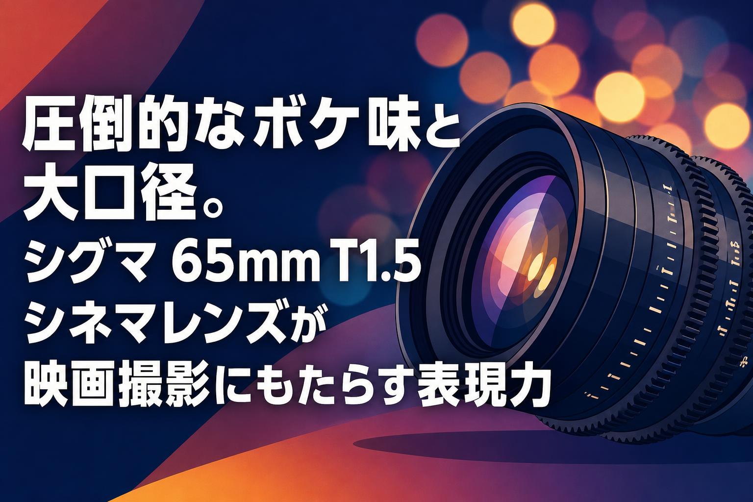 圧倒的なボケ味と大口径。シグマ 65mm T1.5 シネマレンズが映画撮影にもたらす表現力
