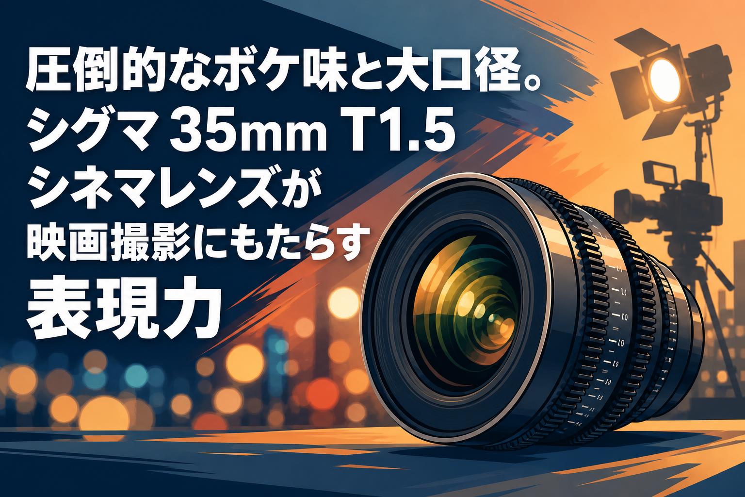 圧倒的なボケ味と大口径。シグマ 35mm T1.5 シネマレンズが映画撮影にもたらす表現力