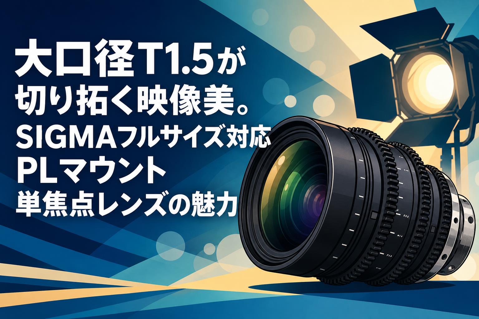 大口径T1.5が切り拓く映像美。SIGMAフルサイズ対応PLマウント単焦点レンズの魅力