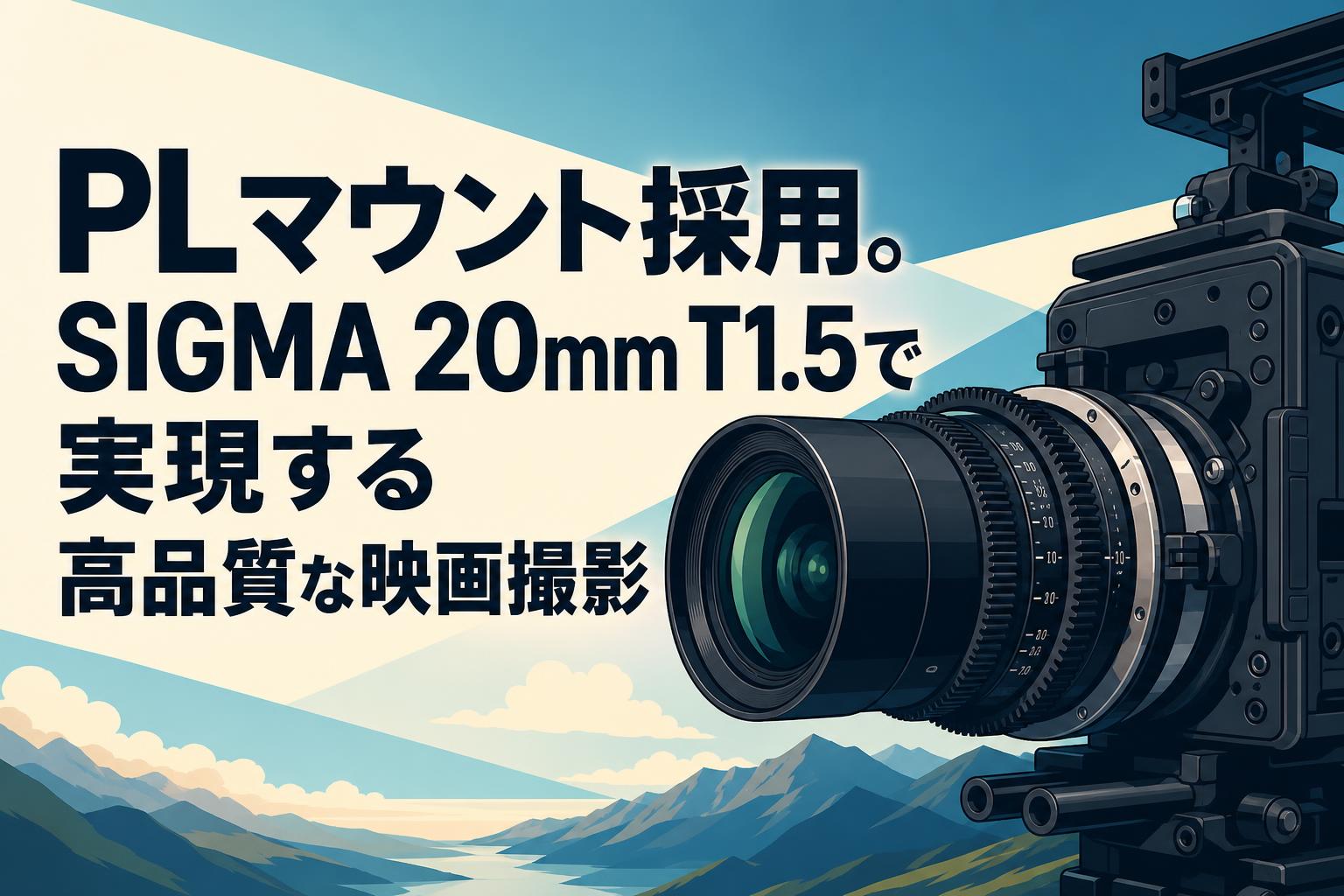 PLマウント採用。SIGMA 20mm T1.5で実現する高品質な映画撮影