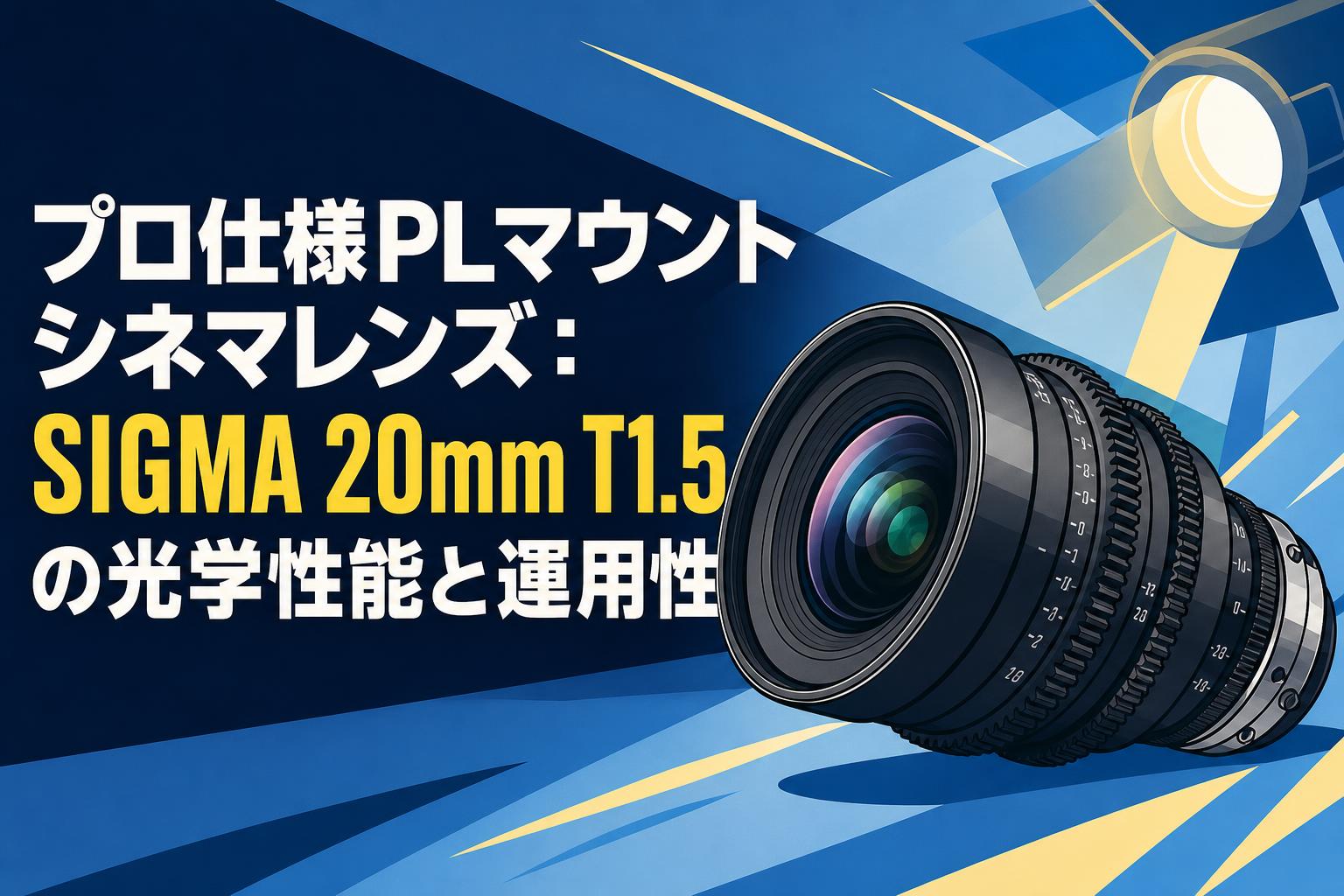 プロ仕様PLマウントシネマレンズ：SIGMA 20mm T1.5の光学性能と運用性