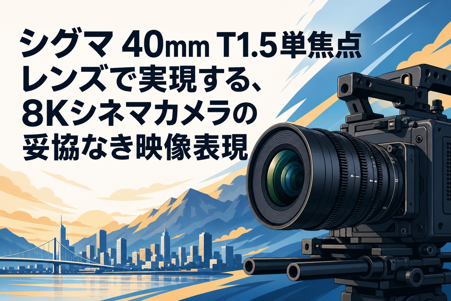 シグマ 40mm T1.5単焦点レンズで実現する、8Kシネマカメラの妥協なき映像表現