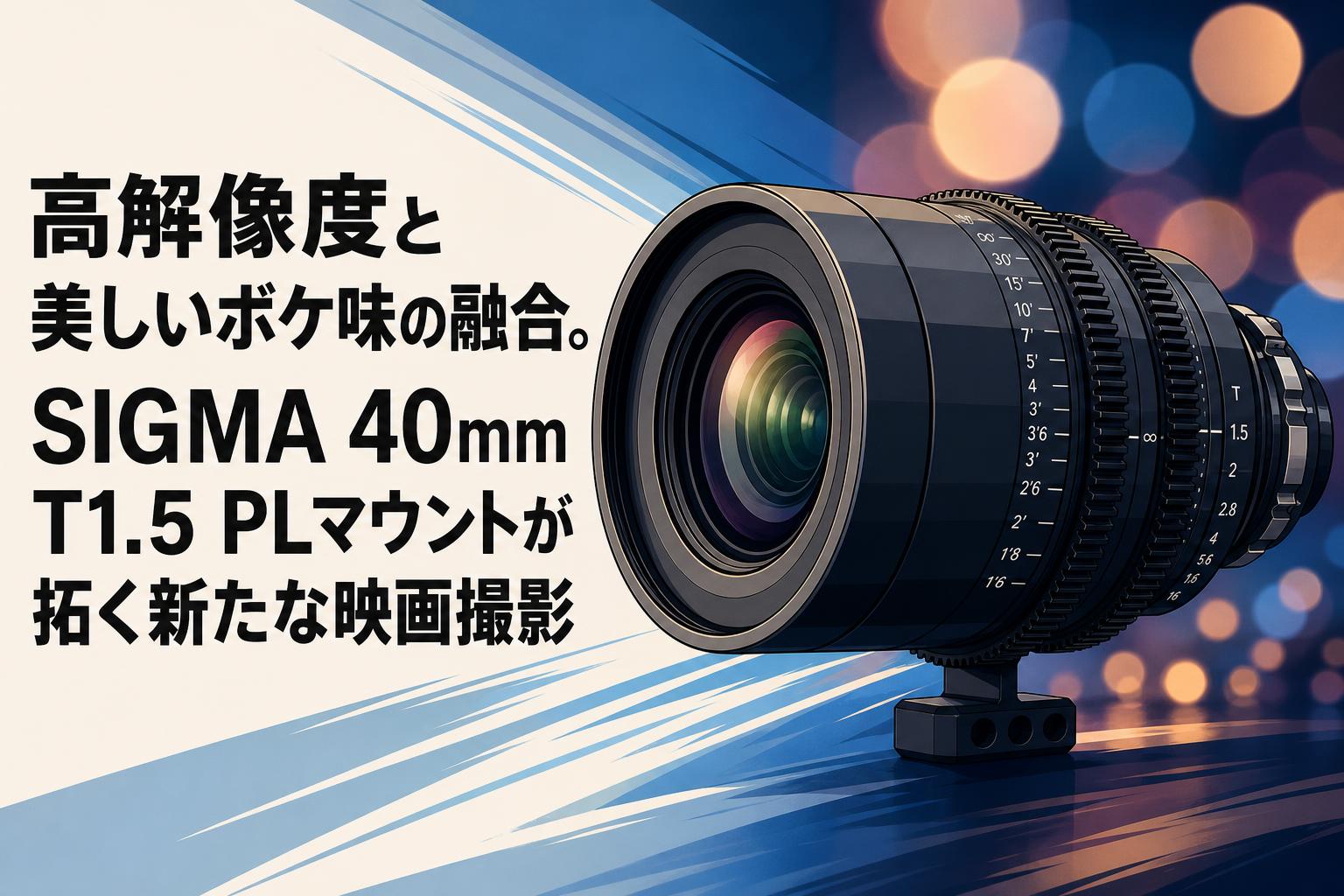 高解像度と美しいボケ味の融合。SIGMA 40mm T1.5 PLマウントが拓く新たな映画撮影