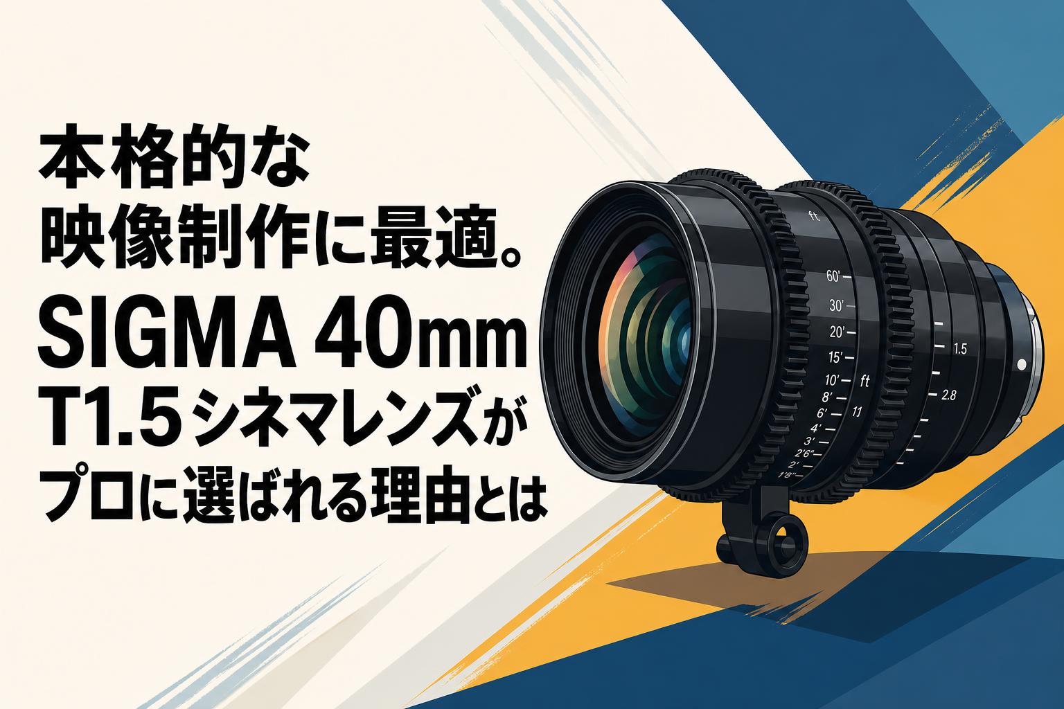 本格的な映像制作に最適。SIGMA 40mm T1.5シネマレンズがプロに選ばれる理由とは