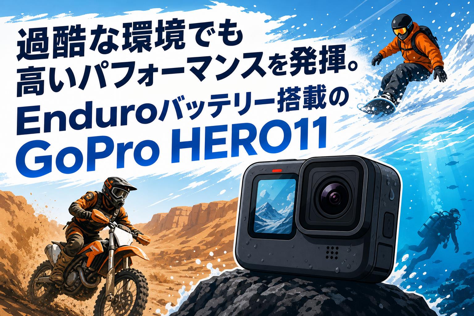過酷な環境でも高いパフォーマンスを発揮。Enduroバッテリー搭載のGoPro HERO11