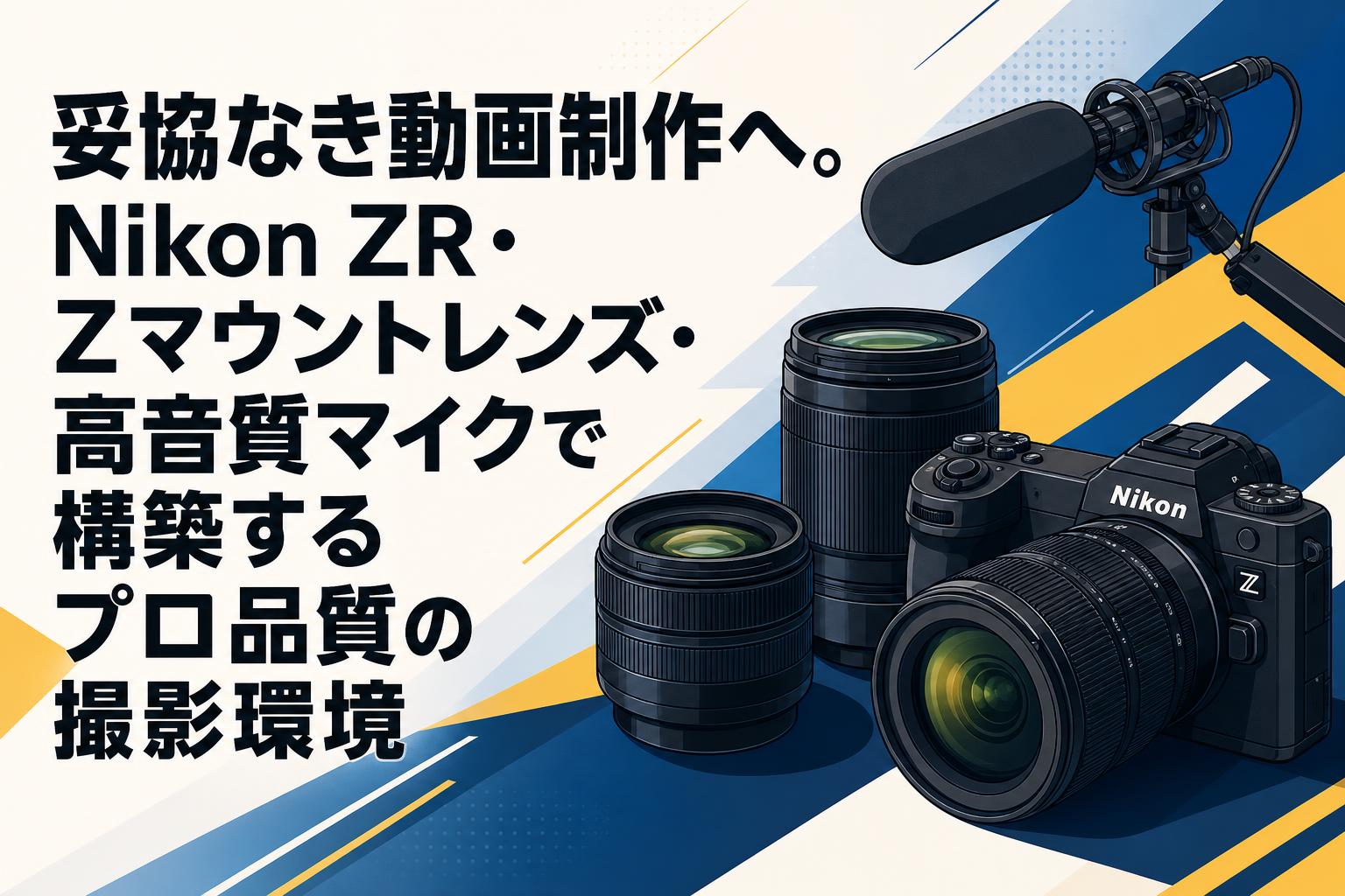 妥協なき動画制作へ。Nikon ZR・Zマウントレンズ・高音質マイクで構築するプロ品質の撮影環境