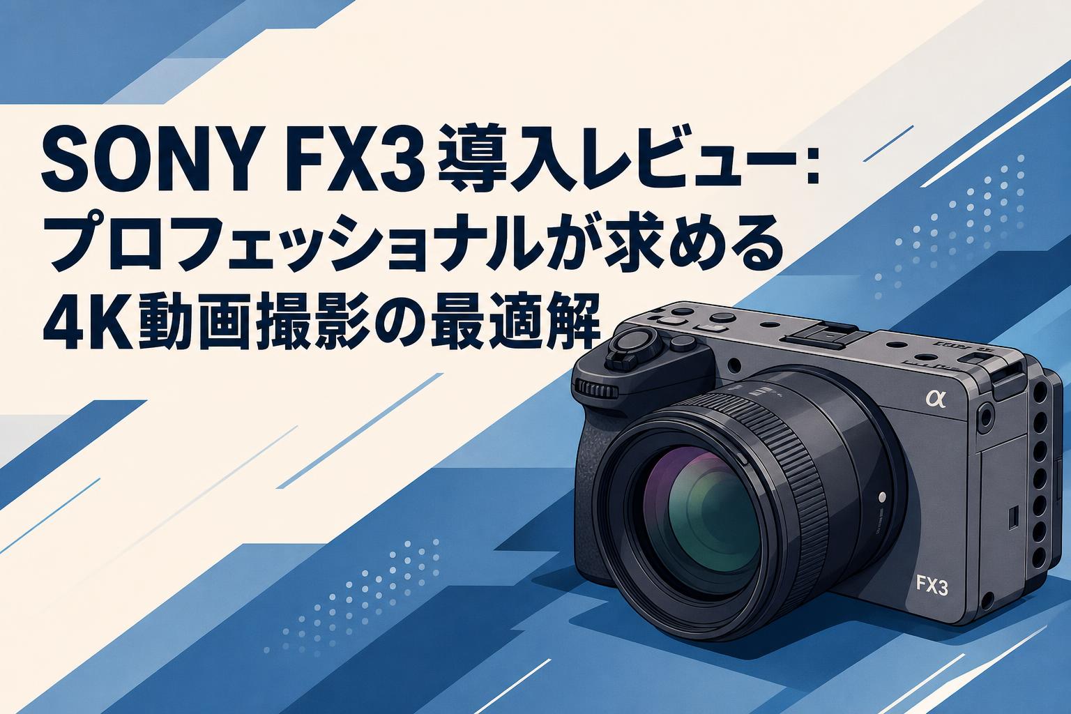 SONY FX3導入レビュー：プロフェッショナルが求める4K動画撮影の最適解