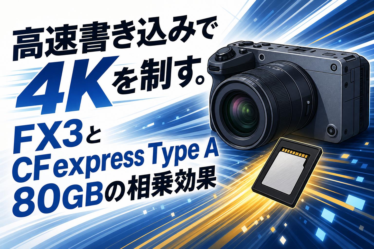 高速書き込みで4Kを制す。FX3とCFexpress Type A 80GBの相乗効果