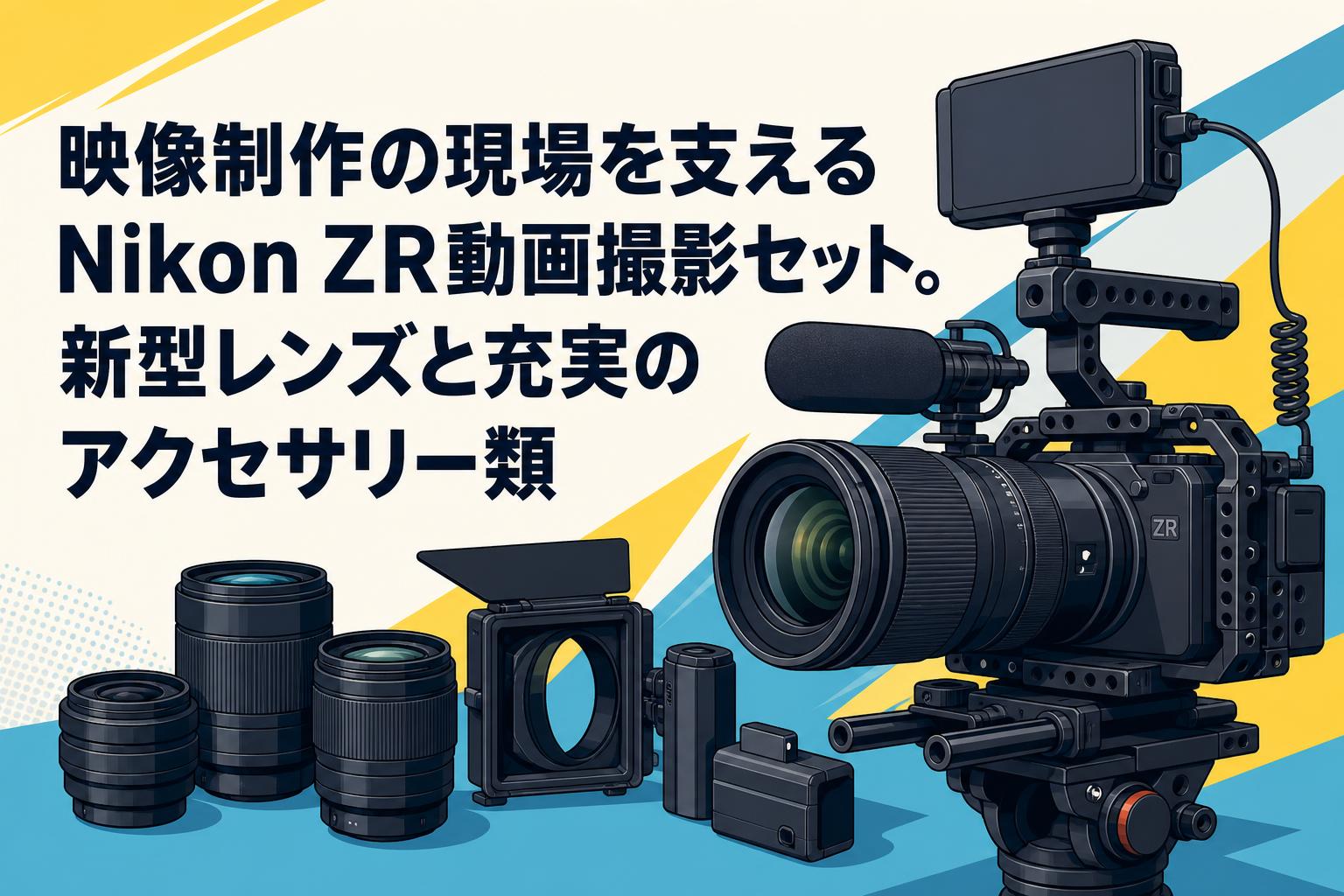 映像制作の現場を支えるNikon ZR動画撮影セット。新型レンズと充実のアクセサリー類