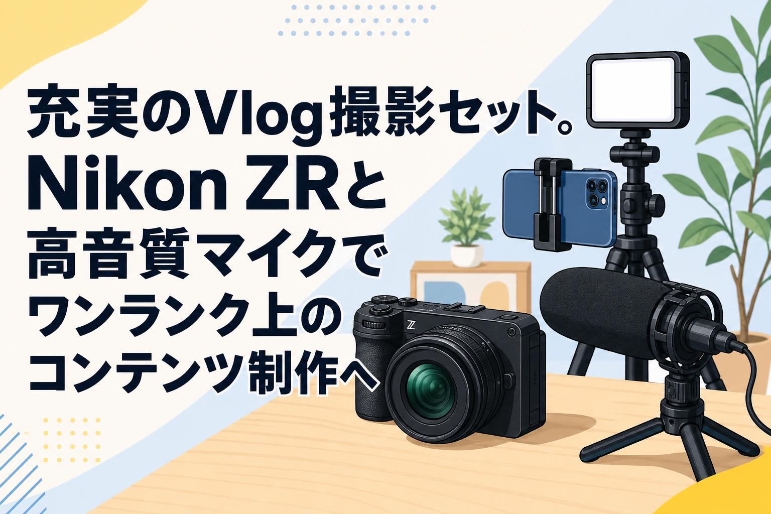 充実のVlog撮影セット。Nikon ZRと高音質マイクでワンランク上のコンテンツ制作へ
