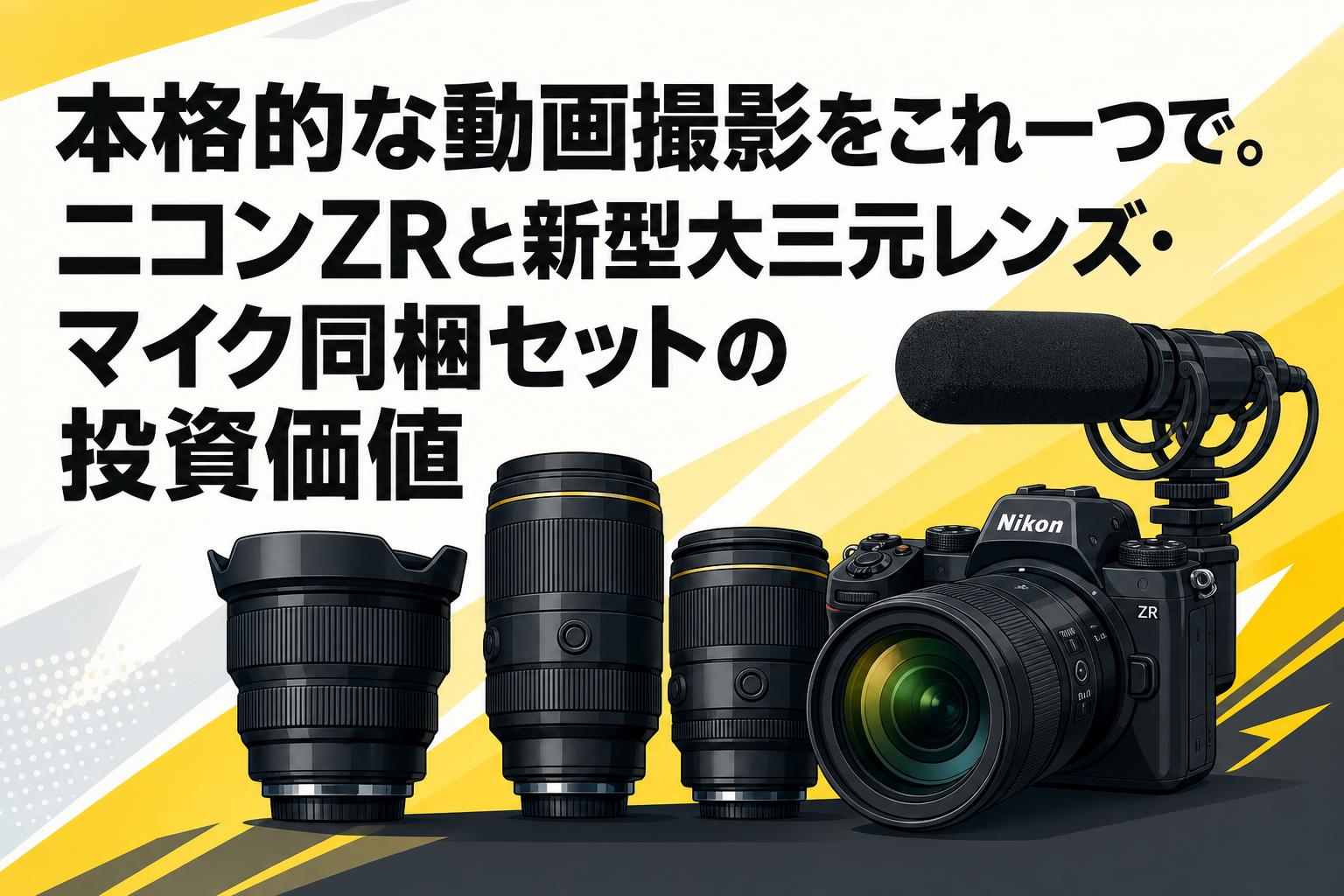 本格的な動画撮影をこれ一つで。ニコンZRと新型大三元レンズ・マイク同梱セットの投資価値