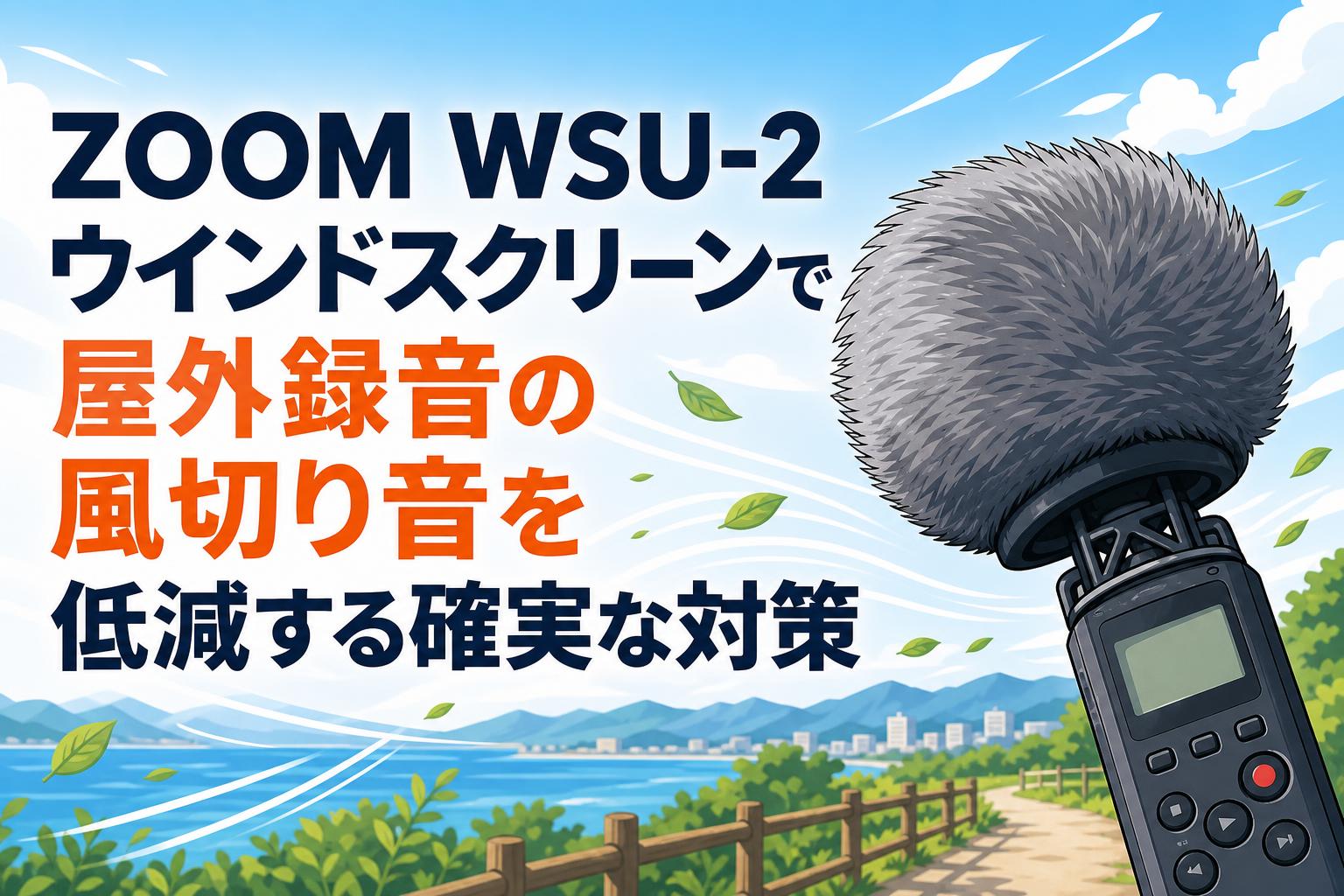 ZOOM WSU-2ウインドスクリーンで屋外録音の風切り音を低減する確実な対策